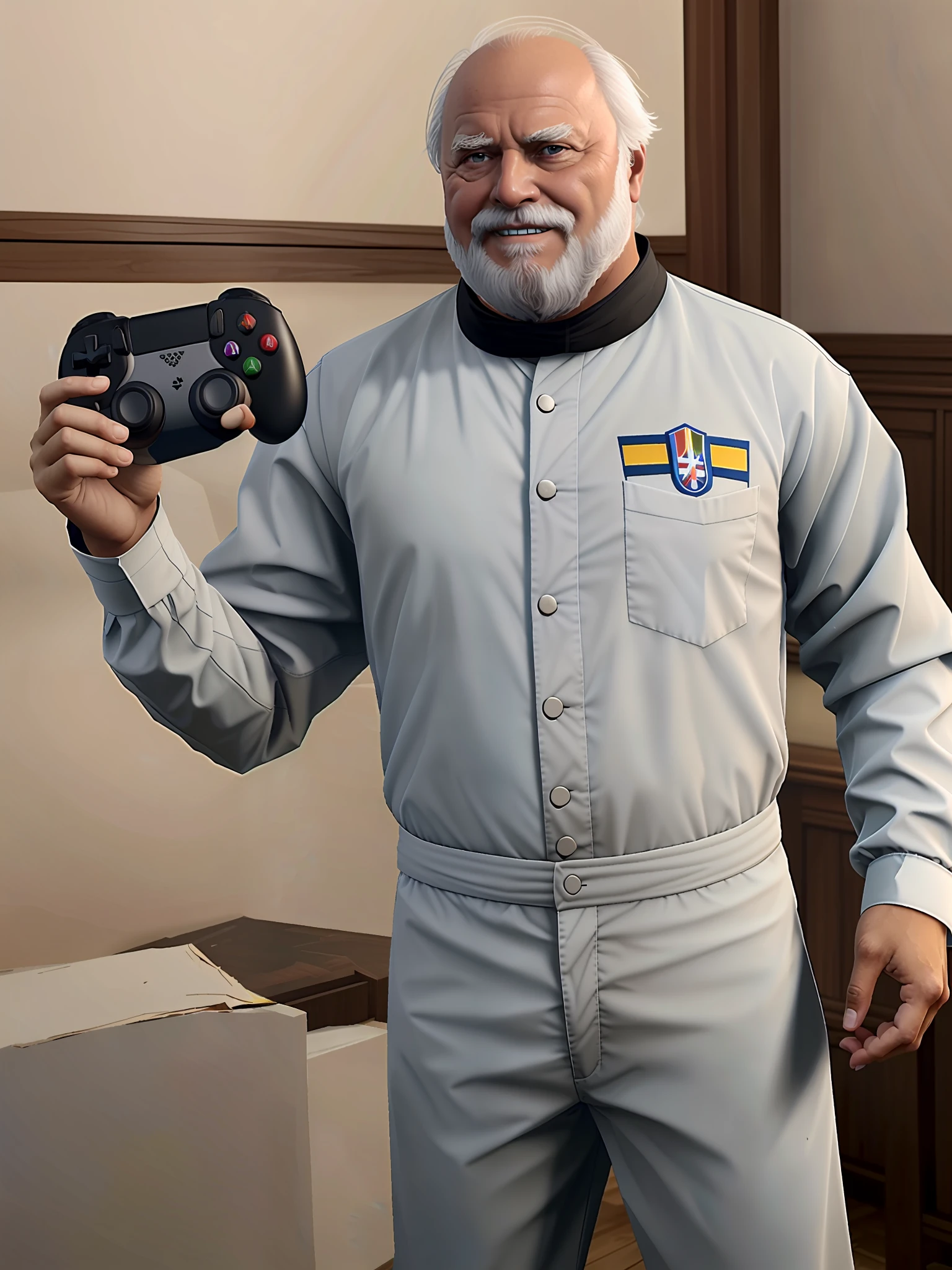 Dom Pedro II jogando videogame