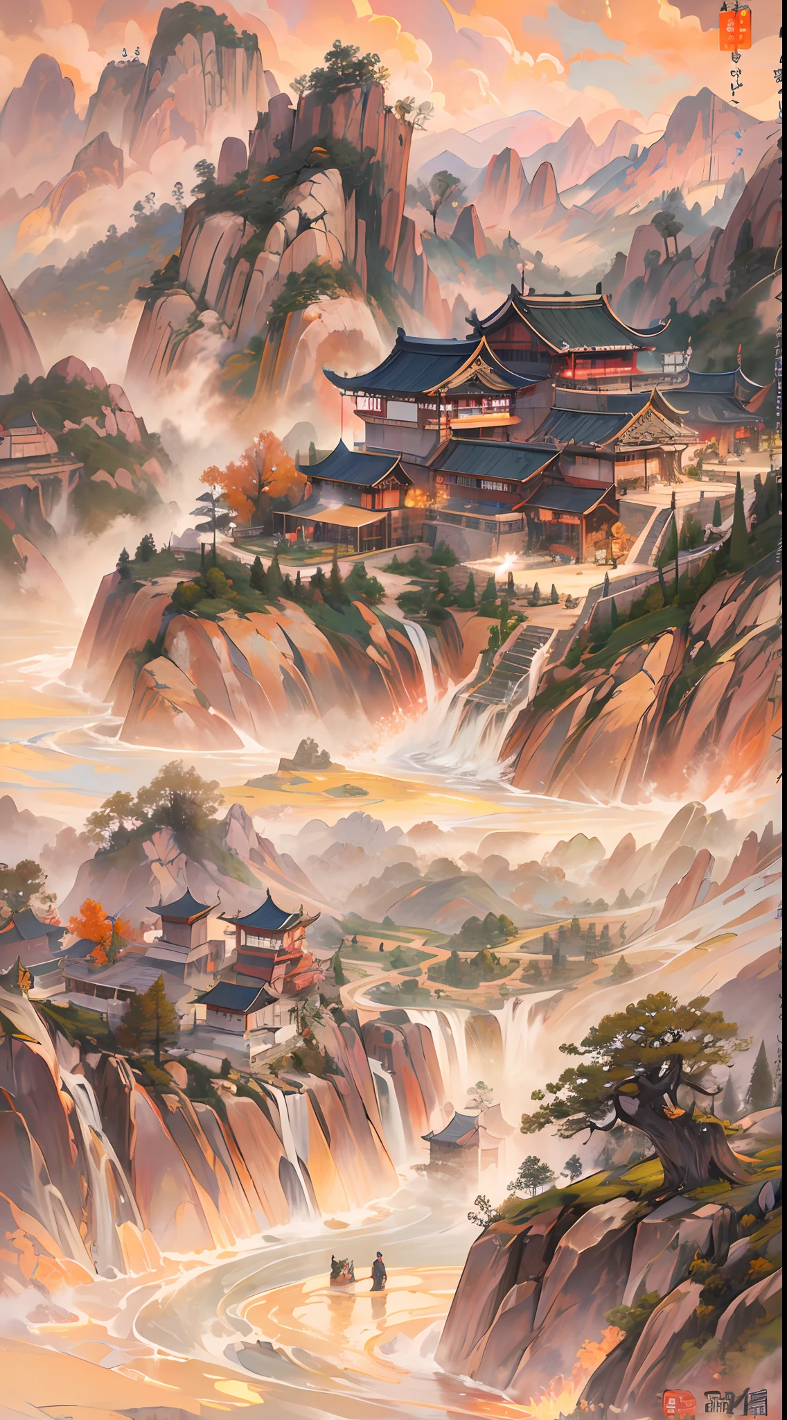 The best quality, masterpiece, koryos, ink bisim, vu changshuo, bonian, real banqiao, badasan people,
mountain horizon, river, forest, village,