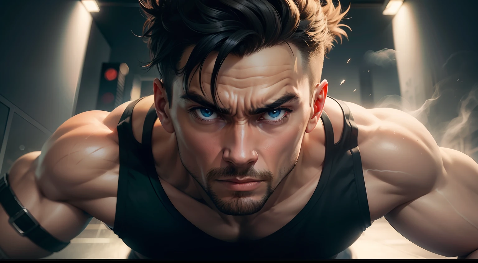 Determined man on motivational video cover
