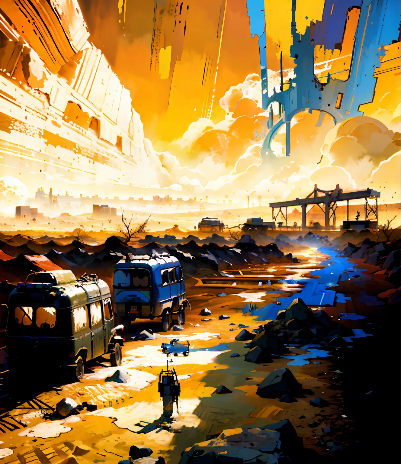 (((Wasteland Landscape , desert canyons )))The Official Art of Paints, splatter