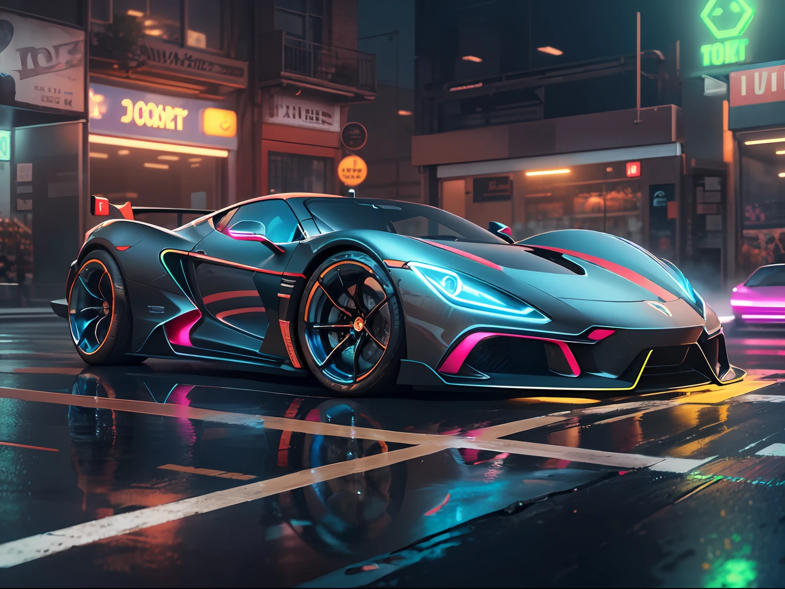 (1 transparent sports car on gorgeous city streets),Color transparent plastic,cyber punk perssonage,industrial design,Smooth design feel,Sophisticated body structure,cleanness,(((Transparent visual impact))),(((Brilliant neon lights))),white backgrounid,ultra-realistic realism,hyper HD,high detal,best qualtiy,4K