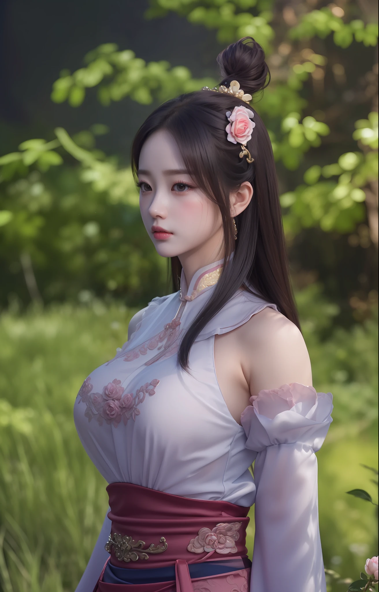 Masterpiece, Best Quality, Extremely Detailed 8k, Ultra HD, Ultra-detailed, Highly Detailed, Ultra High Realistic, Ultra-realistic, Hyperrealistic, Hyperrealism, (1girl:1.5), (Solo:1.5), (Beautiful Rosy Zhao:1.5), (Beautiful Cute European:1.7), Anatomically Correct, (Detailed Realistic Skin Texture), (Realistic Big Breasts), Slender Abs, (Closed Mouth:1.3), Nsfw, Dynamic Pose,