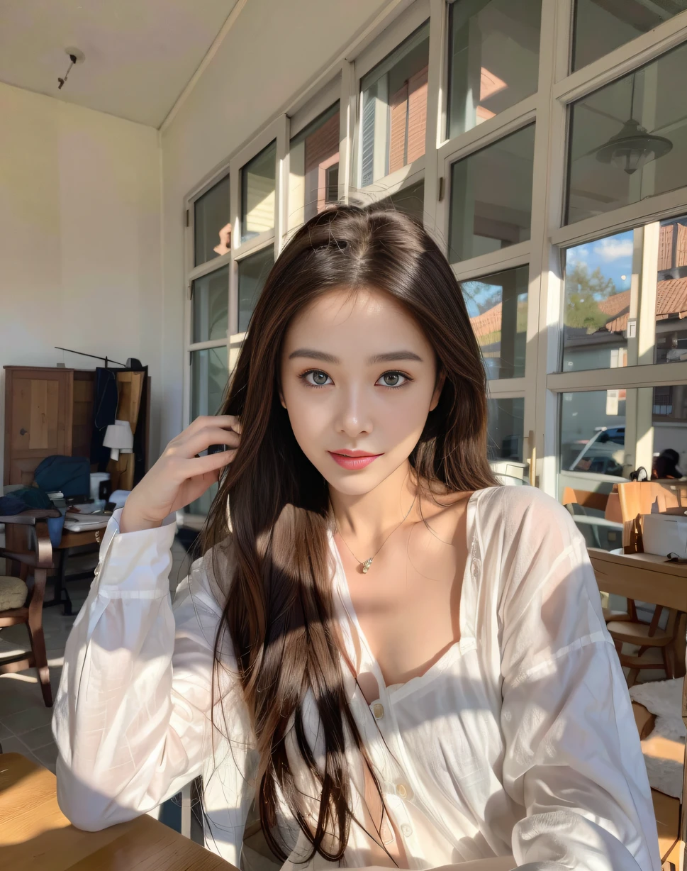 ，masterpiece, best quality，8k, ultra highres，Reallightandshadow，(Beautiful eyes looking into the camera:1.2)，Beautuful Women，Summer clothing，