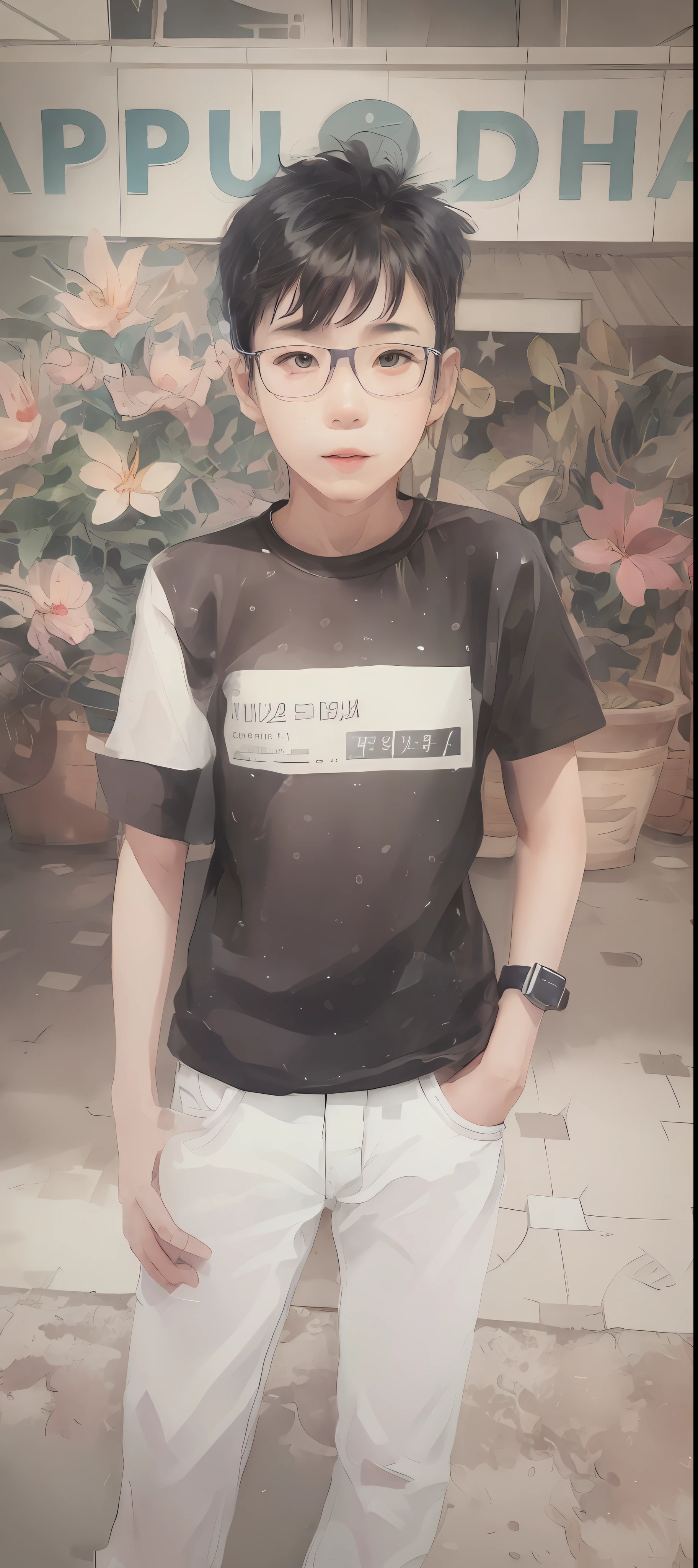 stechu,(white background:1.4), ((tachi-e)), original,(illustration:1.1),(best quality),(masterpiece:1.1),(extremely detailed CG unity 8k wallpaper:1.1), (colorful:0.9),(panorama shot:1.4),(solo:1.2), (ink splashing),(color splashing),((watercolor)), clear sharp focus,{ 1boy standing },((korean style )),flower background,outdoors,rocks, looking at viewer, make happy expressions,soft smile,pure,beautyfull detailed face and eyes,beautyfull intricacy clothing decorative pattern details, black hair,black eyes,colorwater,boy style
