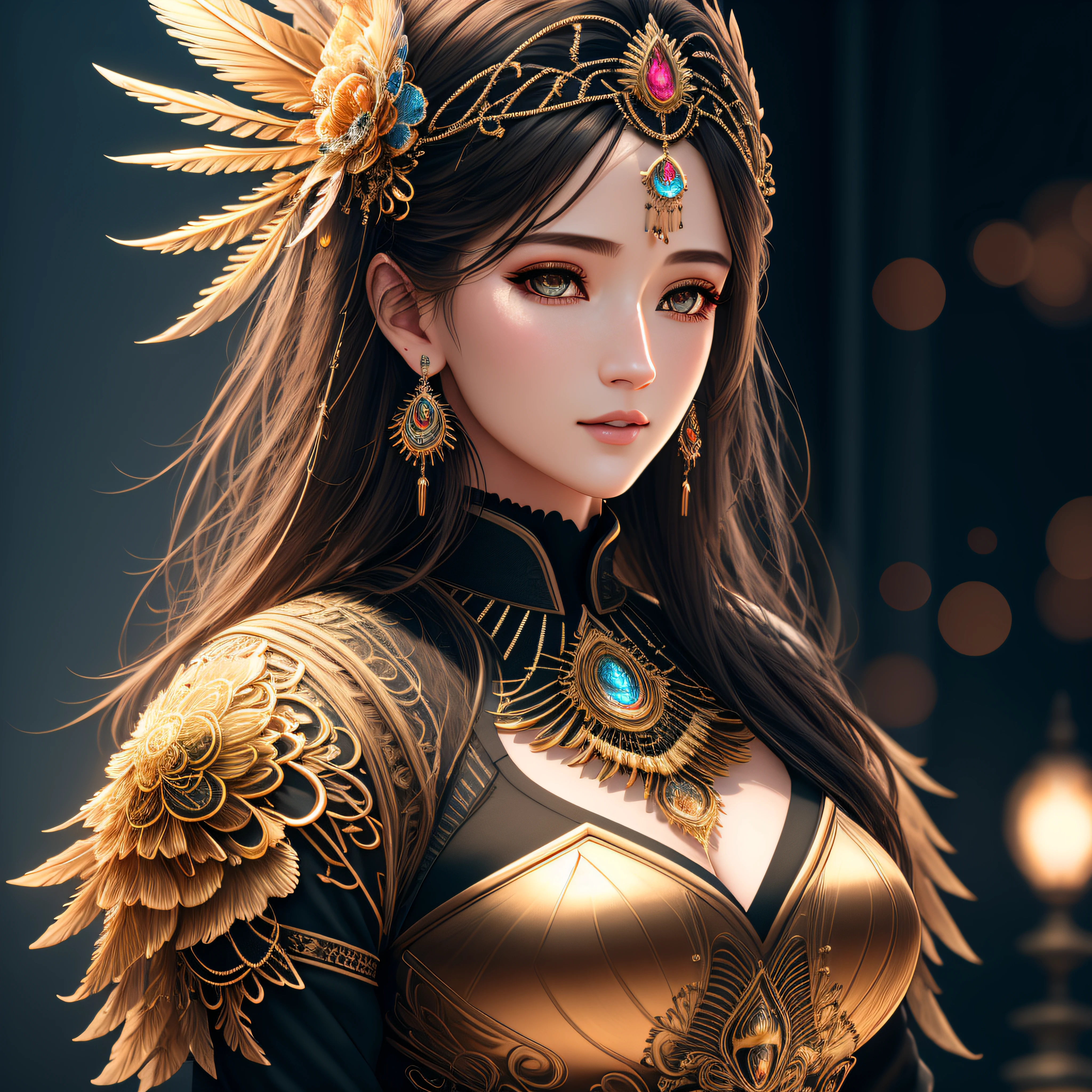 Masterpiece, high quality, 8K, beautiful design,((eyes brimming with life)), shiny, from the front, award winning photo, extremely detailed, amazing, fine detail, absurdres, highly detailed woman, extremely detailed eyes and face, by lee jeffries nikon d850 film stock photograph 4 kodak portra 400 camera f1.6 lens rich colors hyper realistic lifelike texture dramatic lighting unrealengine trending on artstation cinestill 800 tungsten, solo, 1girl,
LnF, a woman with a corset on her chest and feathers, beautiful golden embroidery , wearing LnF,