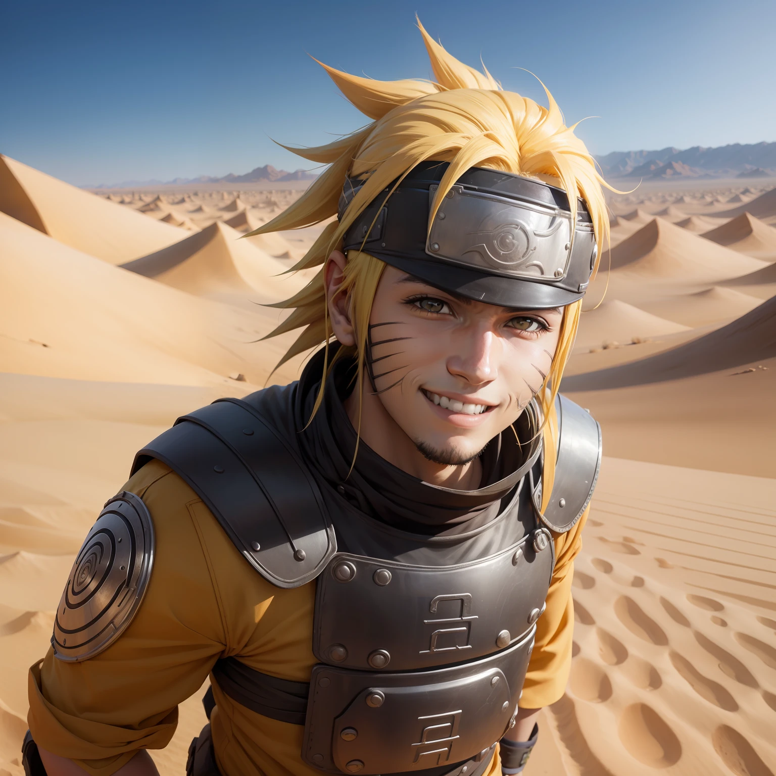 naruto no deserto sorrindo