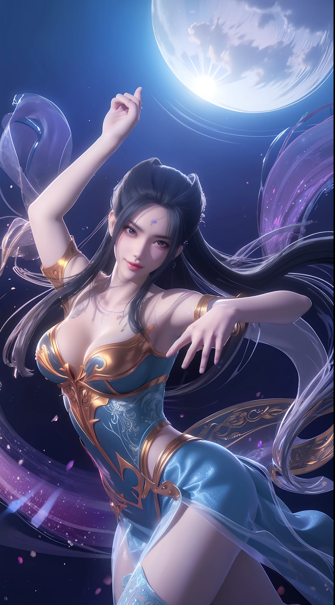 Moonlit landscape,The goddess in ancient costume dressed in Han costume is unique。Her gorgeous costumes sparkle,The skirt swayed in the breeze,It looks elegant and dynamic。There was a playful look in her eyes,It is as if you are at one with this tranquil nature。
The costume goddess wears a pair of fashionable high heels under her feet,It seems to be incompatible with her elegant temperament,But it invisibly adds a touch of mystery and sexiness。。。。。。Her feet were on the bluestone slab,It's like dancing on the ground,Grace at every step。
In the moonlight,The view is more hazy and wonderful。Her figure danced in the moonlight,Fairy beauty。Her demeanor is playful and cute,It makes people want to get closer,Discover her inner secrets。
At this moment,Everything around seemed to be gone,Only this costume goddess and this beautiful landscape painting remain。She smiled,sport,All full of poetry,It's intoxicating,Can't extricate yourself。