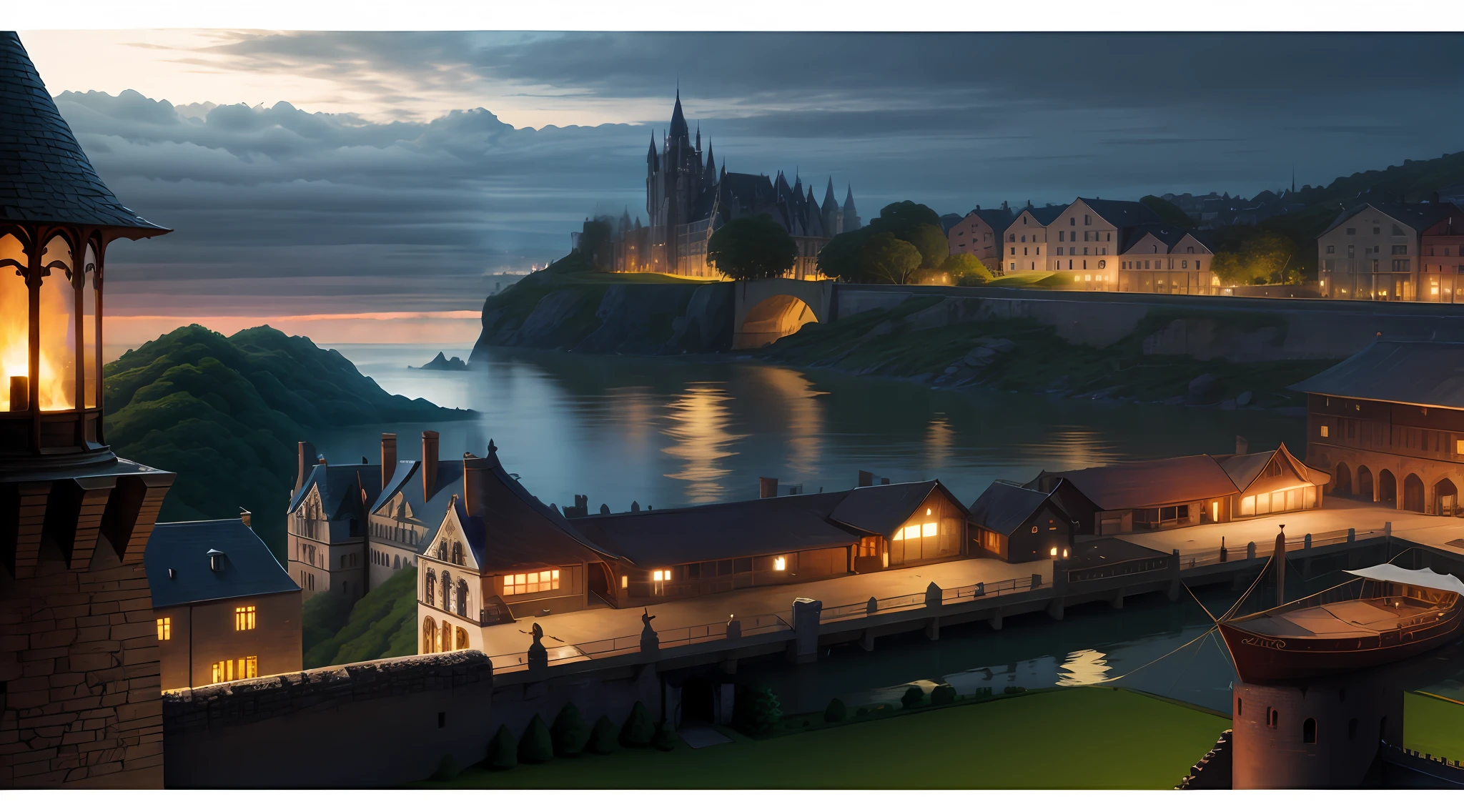 The castle fills the picture