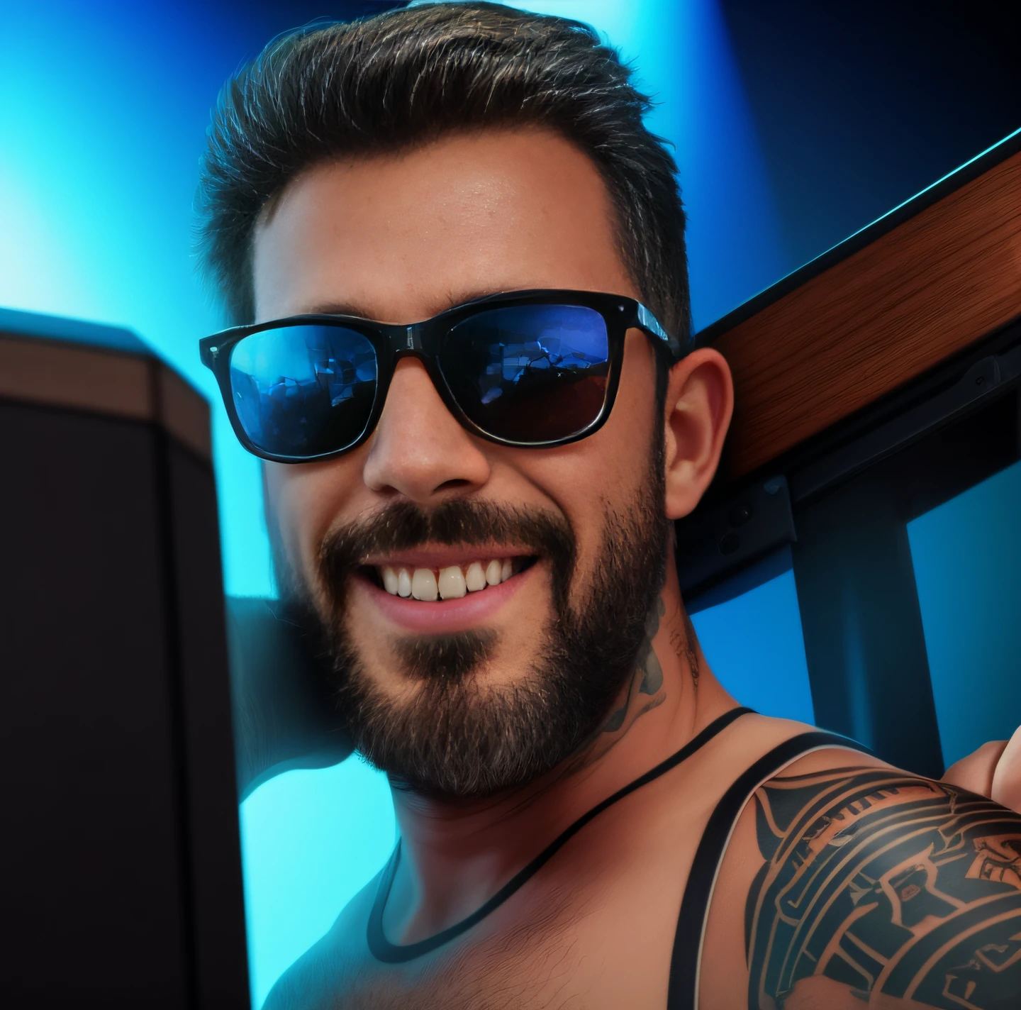 UM HOMEM TATUADO TOCANDO GUITARRA EM UM SHOW DE ROCK