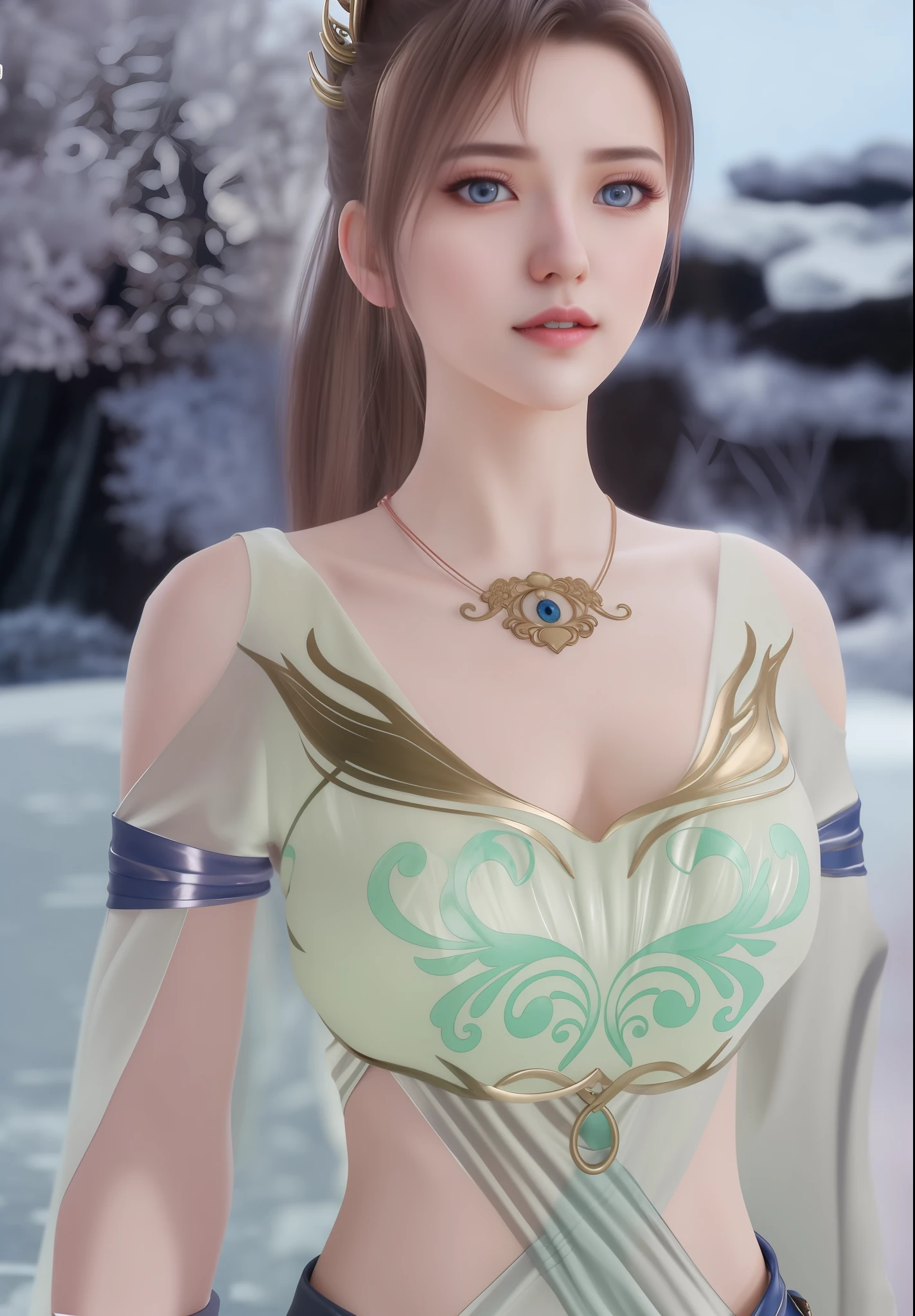 (hyperrealistic), (illustration), (high resolution), (8K), (extremely detailed), (best illustration), (beautiful detailed eyes), (best quality), (ultra-detailed), (masterpiece), (wallpaper), (photorealistic:1.4), (natural light), (rim lighting), (detailed face), high detailed realistic skin texture, anatomically correct, solo, 1 girl, (high detailed realistic long hair:1.25), (beautiful Rosy Zhao:1.5), (beautiful cute European girl:1.7), heterochromic eyes, (detailed blue eyes), small moles under the eyes, (big breasts:1.5), long legs, tight abs, dynamic pose,