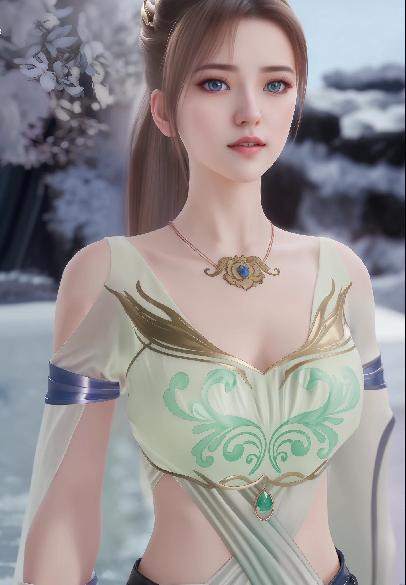 (hyperrealistic), (illustration), (high resolution), (8K), (extremely detailed), (best illustration), (beautiful detailed eyes), (best quality), (ultra-detailed), (masterpiece), (wallpaper), (photorealistic:1.4), (natural light), (rim lighting), (detailed face), high detailed realistic skin texture, anatomically correct, solo, 1 girl, (high detailed realistic long hair:1.25), (beautiful Rosy Zhao:1.5), (beautiful cute European girl:1.7), heterochromic eyes, (detailed blue eyes), small moles under the eyes, (big breasts:1.5), long legs, tight abs, dynamic pose,