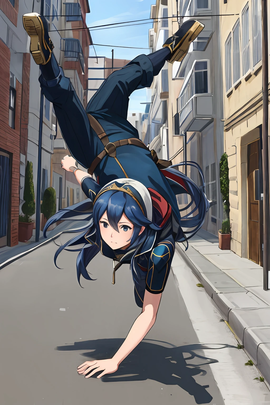 "lucina fe, a chav b-girl , showcasing her breakdancing skills on the ghetto breakdacing!!."