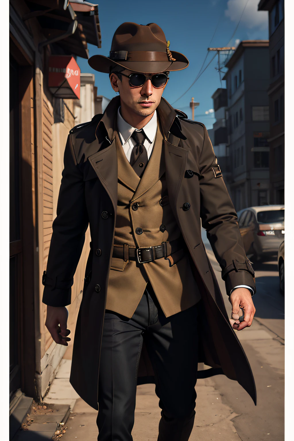 A man in a trench coat