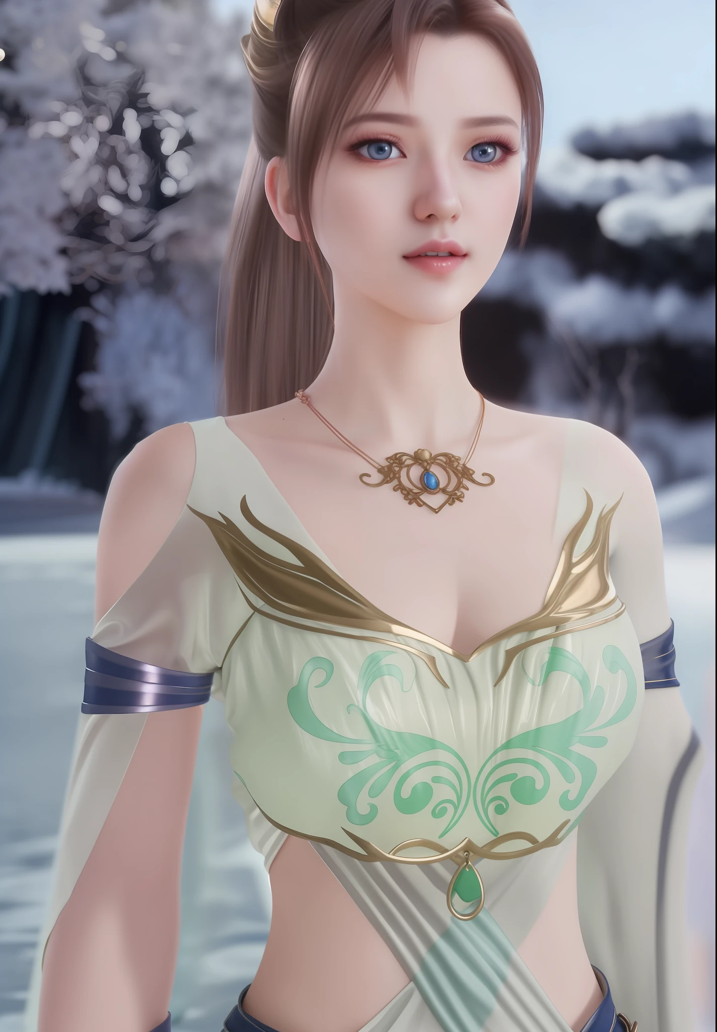 (hyperrealistic), (illustration), (high resolution), (8K), (extremely detailed), (best illustration), (beautiful detailed eyes), (best quality), (ultra-detailed), (masterpiece), (wallpaper), (photorealistic:1.4), (natural light), (rim lighting), (detailed face), high detailed realistic skin texture, anatomically correct, solo, 1 girl, (high detailed realistic long hair:1.25), (beautiful Rosy Zhao:1.5), (beautiful cute European girl:1.7), heterochromic eyes, (detailed blue eyes), small moles under the eyes, (big breasts:1.5), long legs, tight abs, dynamic pose,