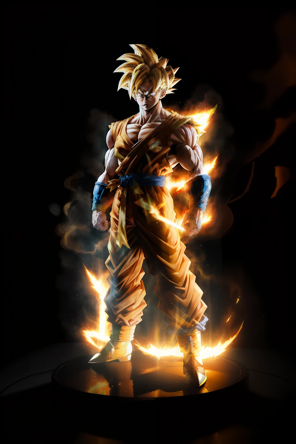 masterpiece, best quality, goku, super Saiyan, yellow hair