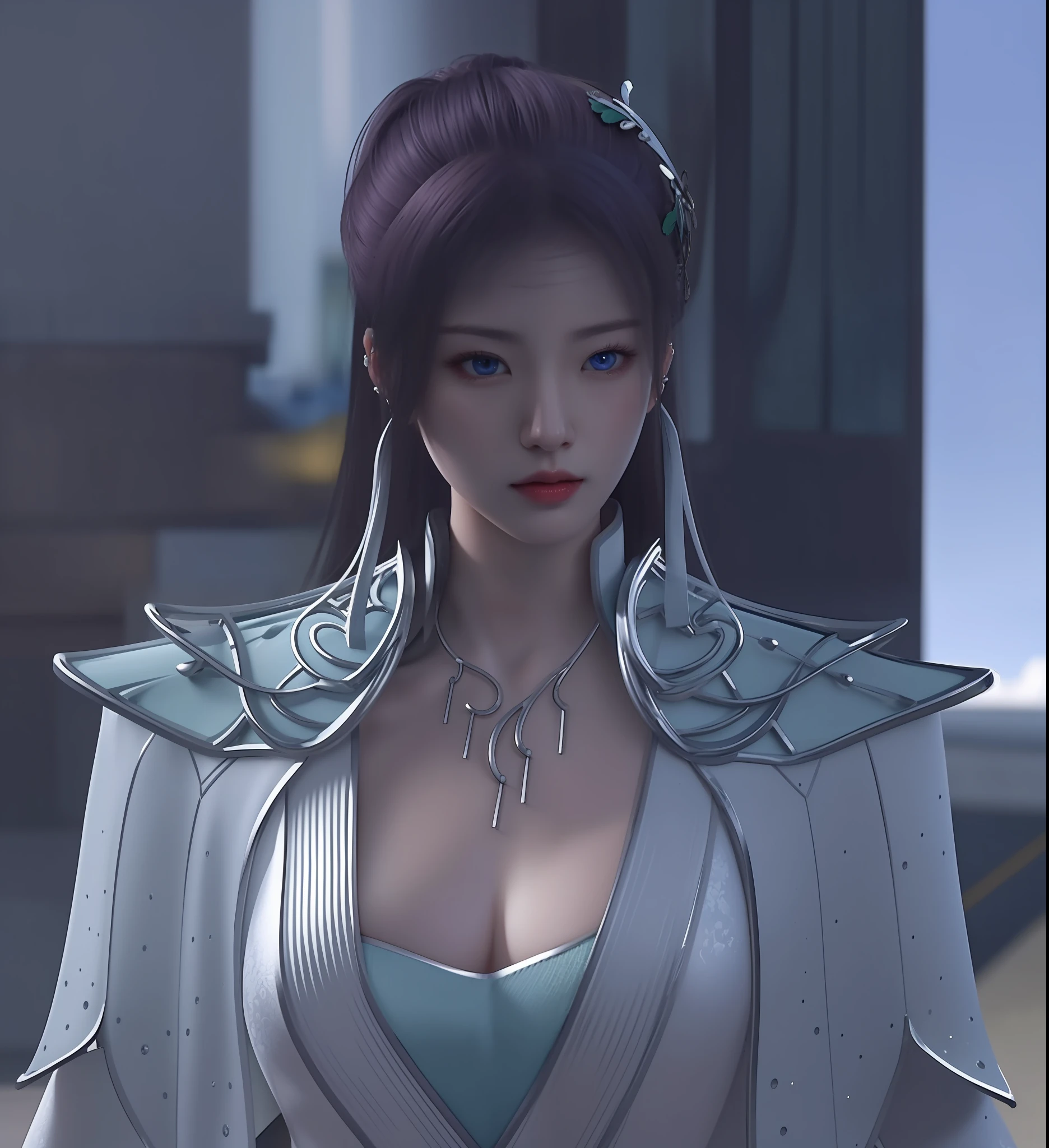 (hyperrealistic), (illustration), (high resolution), (8K), (extremely detailed), (best illustration), (beautiful detailed eyes), (best quality), (ultra-detailed), (masterpiece), (wallpaper), (photorealistic:1.4), (natural light), (rim lighting), (detailed face), high detailed realistic skin texture, anatomically correct, solo, 1 girl, (high detailed realistic long hair:1.25), (beautiful Rosy Zhao:1.5), (beautiful cute European girl:1.7), heterochromic eyes, (detailed blue eyes), small moles under the eyes, (big breasts:1.5), long legs, tight abs, dynamic pose,