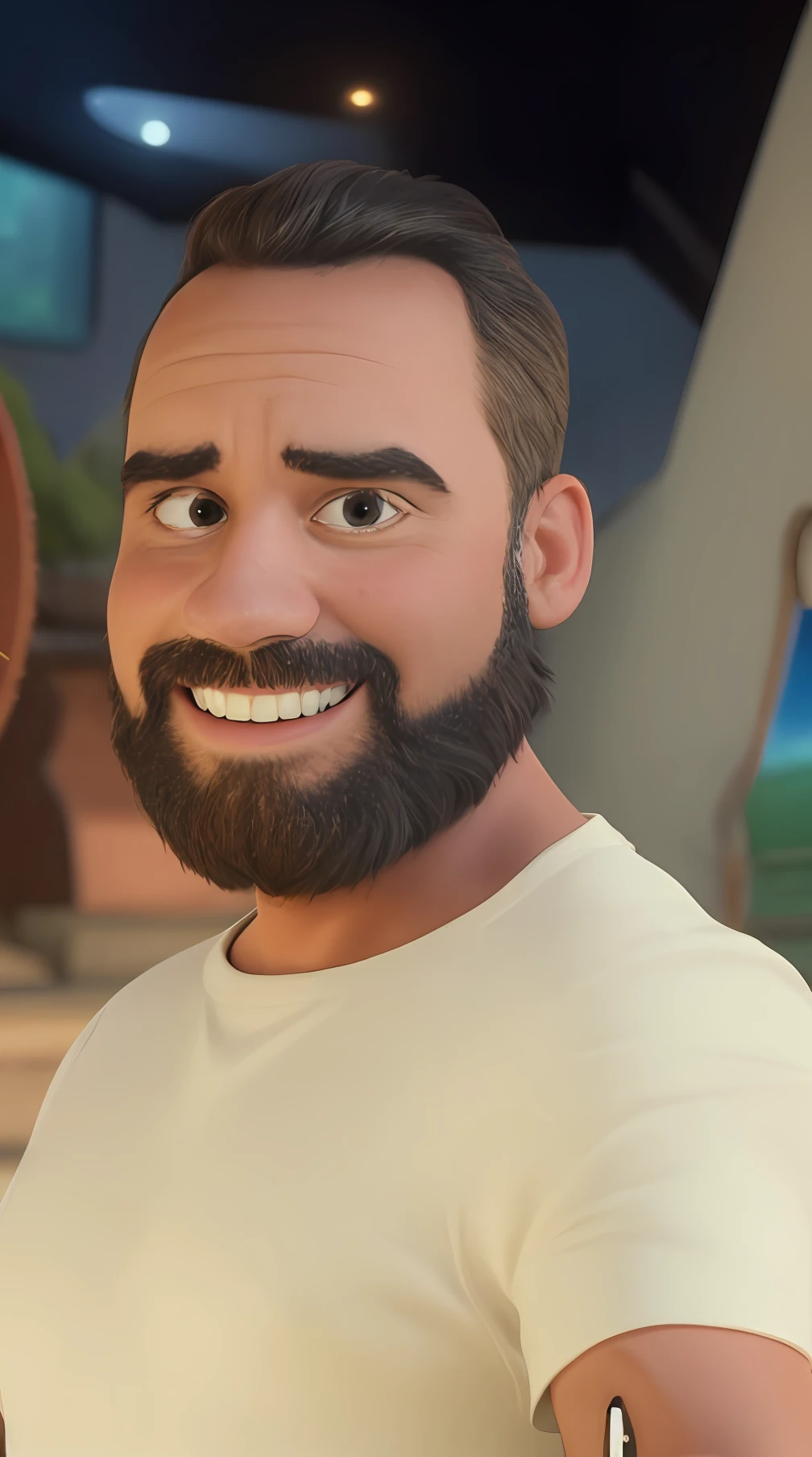 arendondar os ohlos cartoon do homem como estilo disney