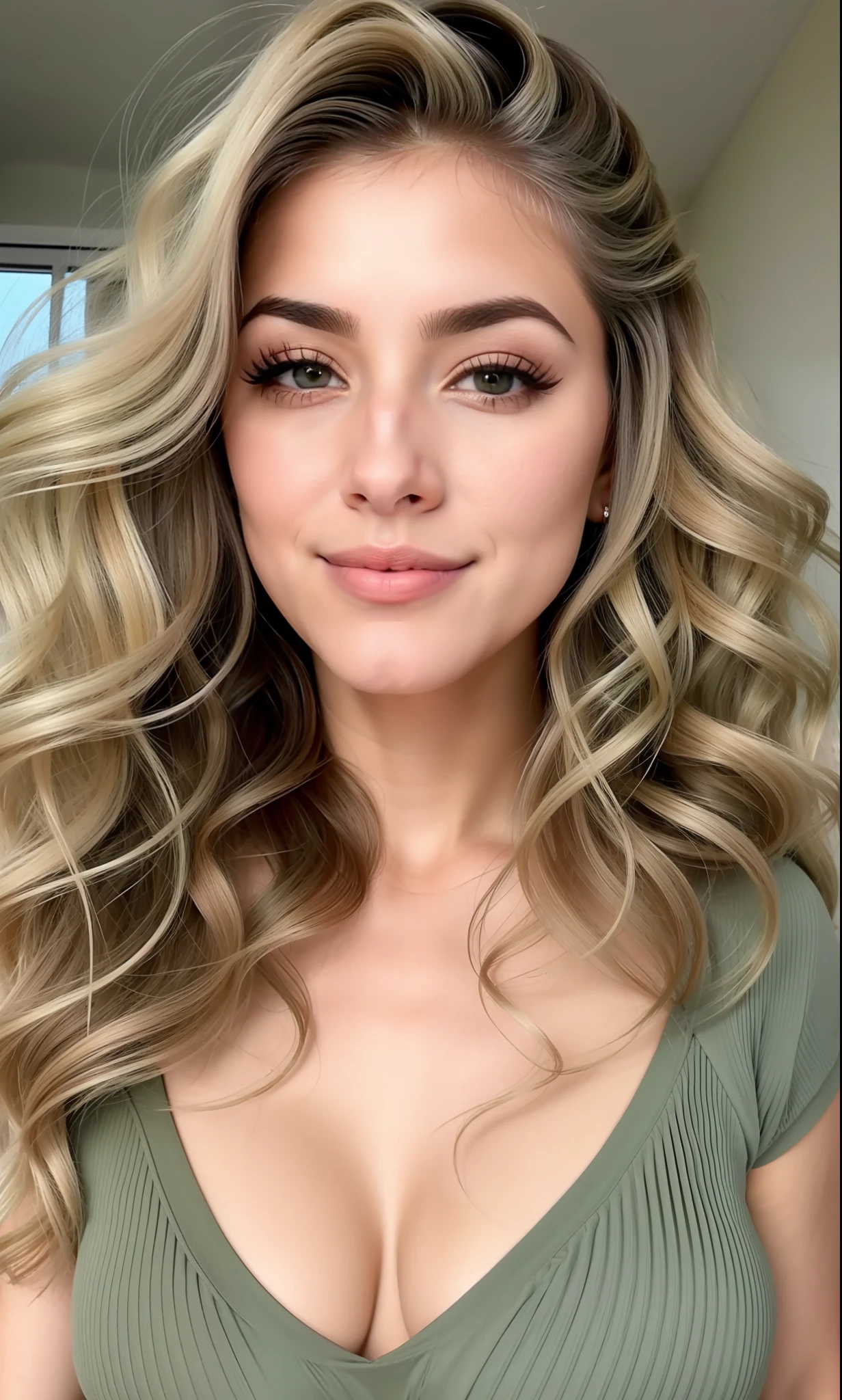 um close up de uma mulher com longos cabelos cacheados usando um vestido verde, pale skin curly blond hair, cabelos loiros cacheados | d & d, cabelos loiros sujos e encaracolados, cabelos loiros cacheados, loiro encaracolado, cabelos loiros cacheados, cabelos loiros cacheados, cabelos loiros muito cacheados, longos cabelos loiros e cacheados, cabelos loiros cacheados, longos cabelos loiros cacheados e fofos, (((Directed by: Lee Jeffreis))), Raw.
