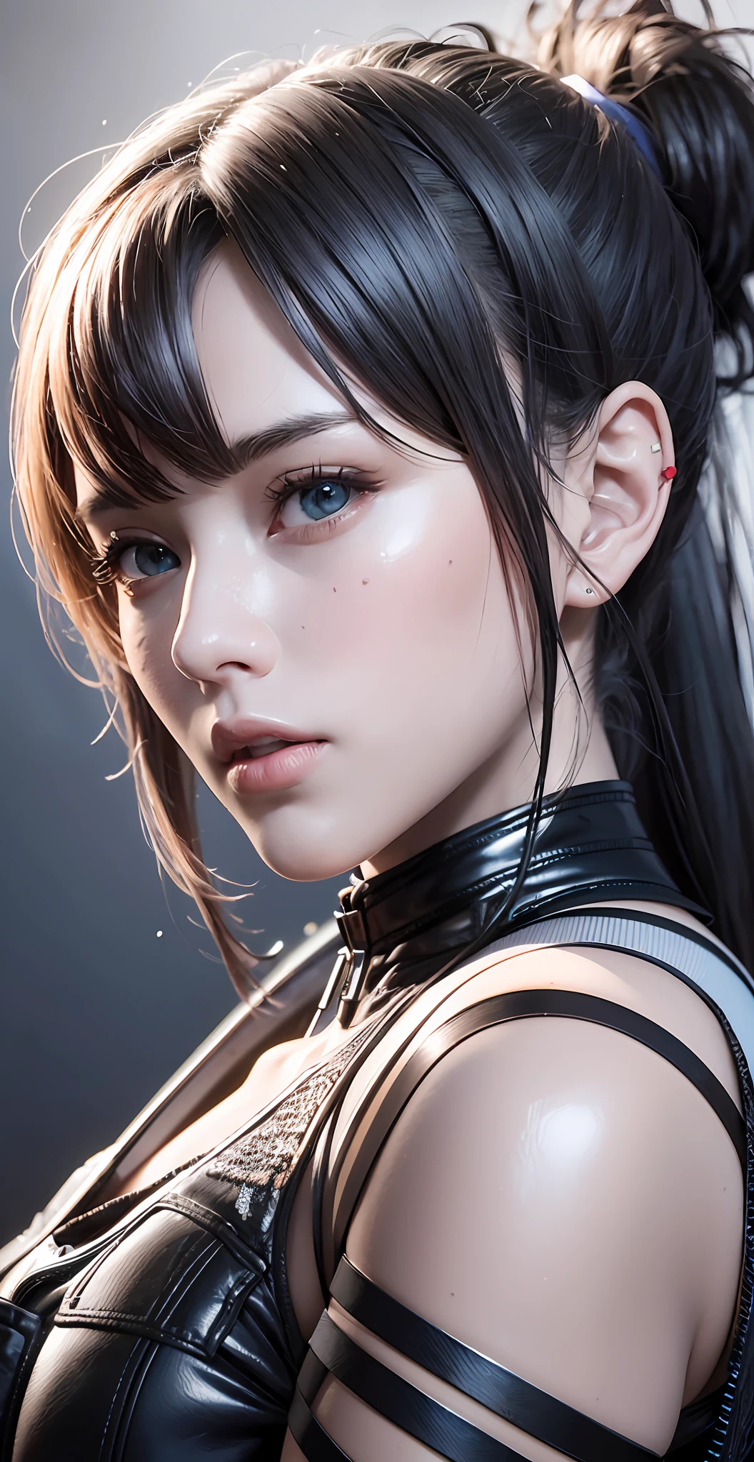 ((Best quality)), ((masterpiece)), (detailed:1.4), 3D, an image of a beautiful cyberpunk female,HDR (High Dynamic Range),Ray Tracing,NVIDIA RTX,Super-Resolution,Unreal 5,Subsurface scattering,PBR Texturing,Post-processing,Anisotropic Filtering,Depth-of-field,Maximum clarity and sharpness,Multi-layered textures,Albedo and Specular maps,Surface shading,Accurate simulation of light-material interaction,Perfect proportions,Octane Render,Two-tone lighting,Wide aperture,Low ISO,White balance,Rule of thirds,8K RAW,