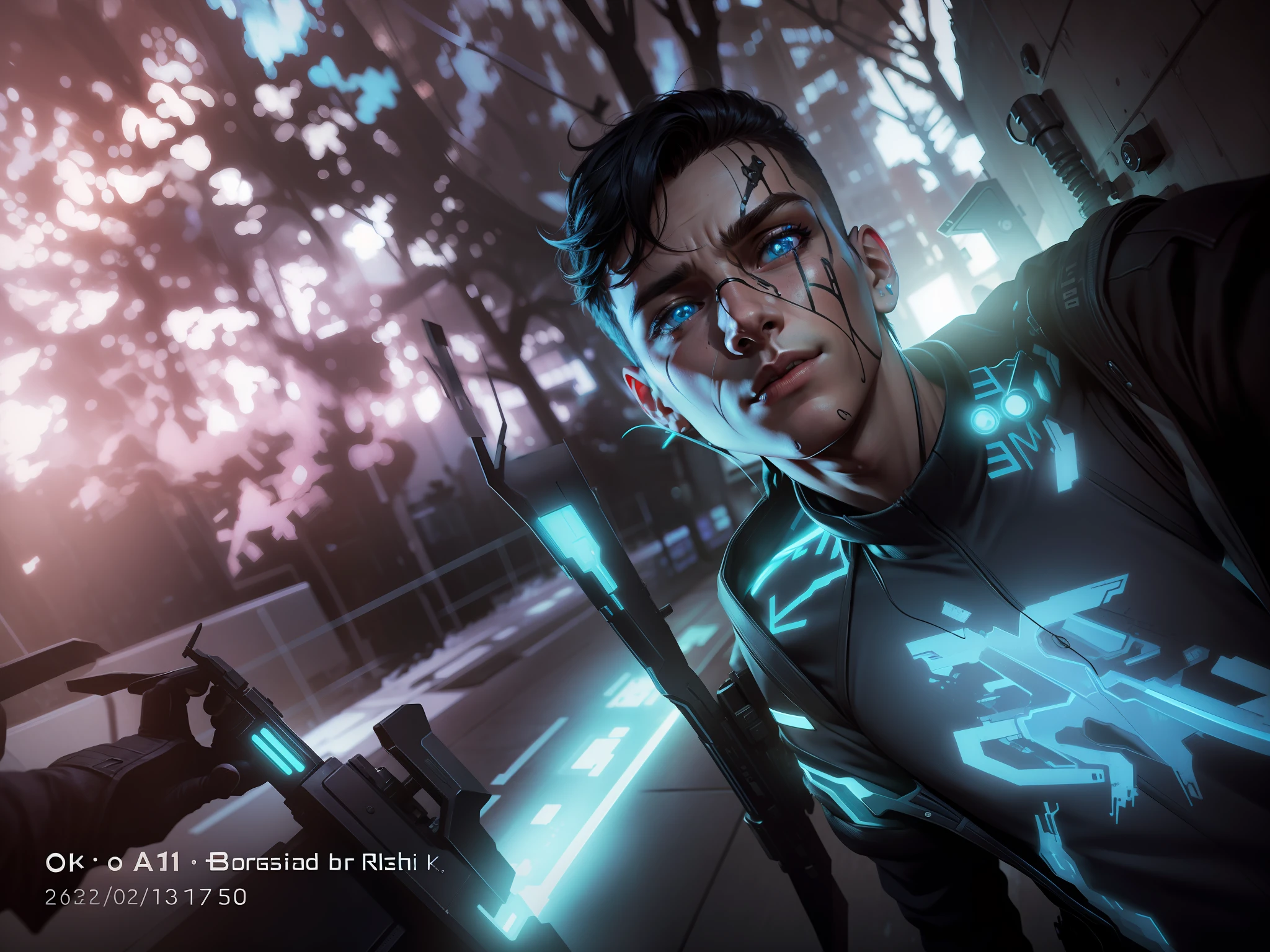Change this background cyberpunk, realistic face,8k, ultra graphics, a boy