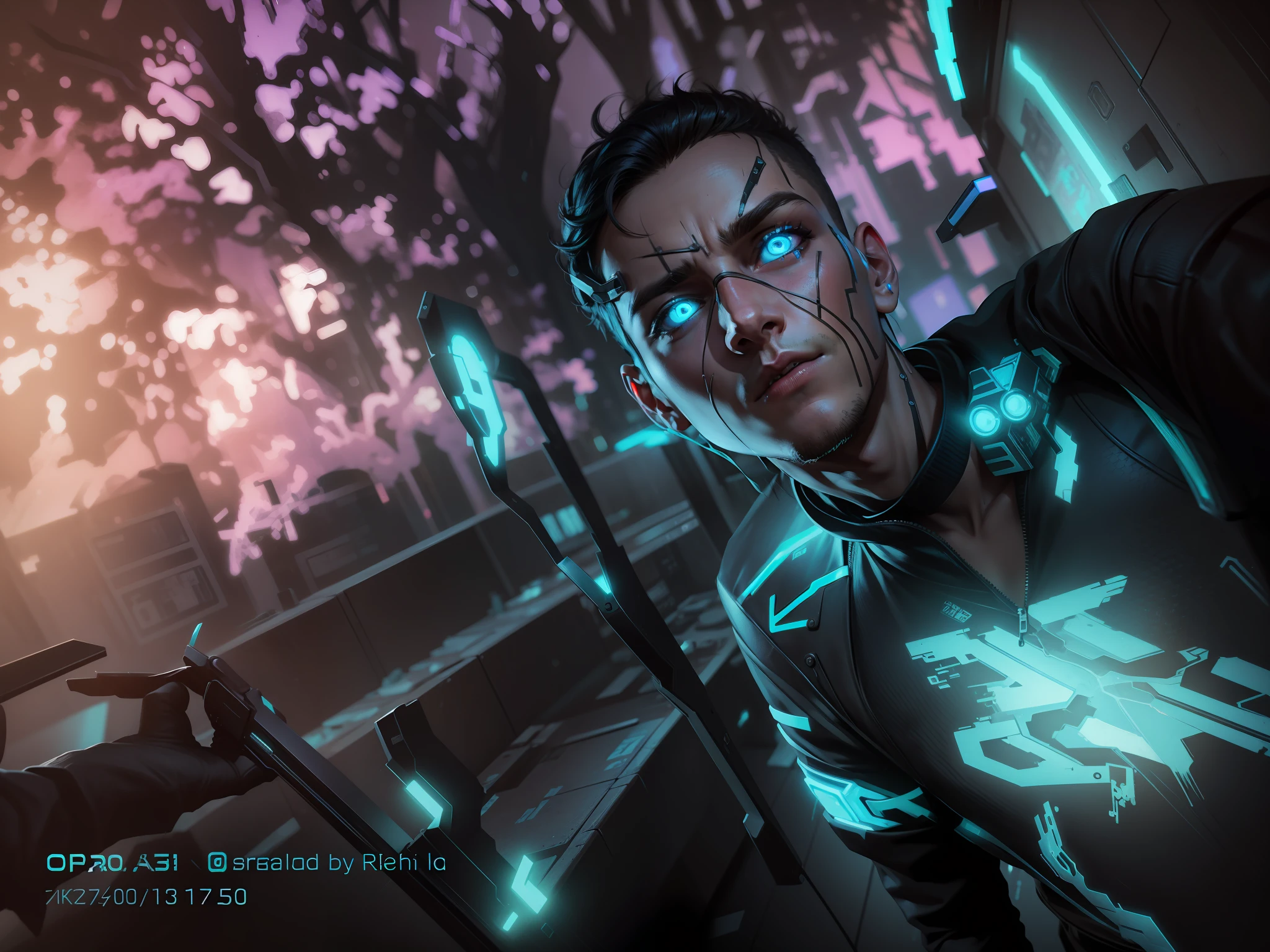 Change this background cyberpunk, realistic face,8k, ultra graphics, a boy