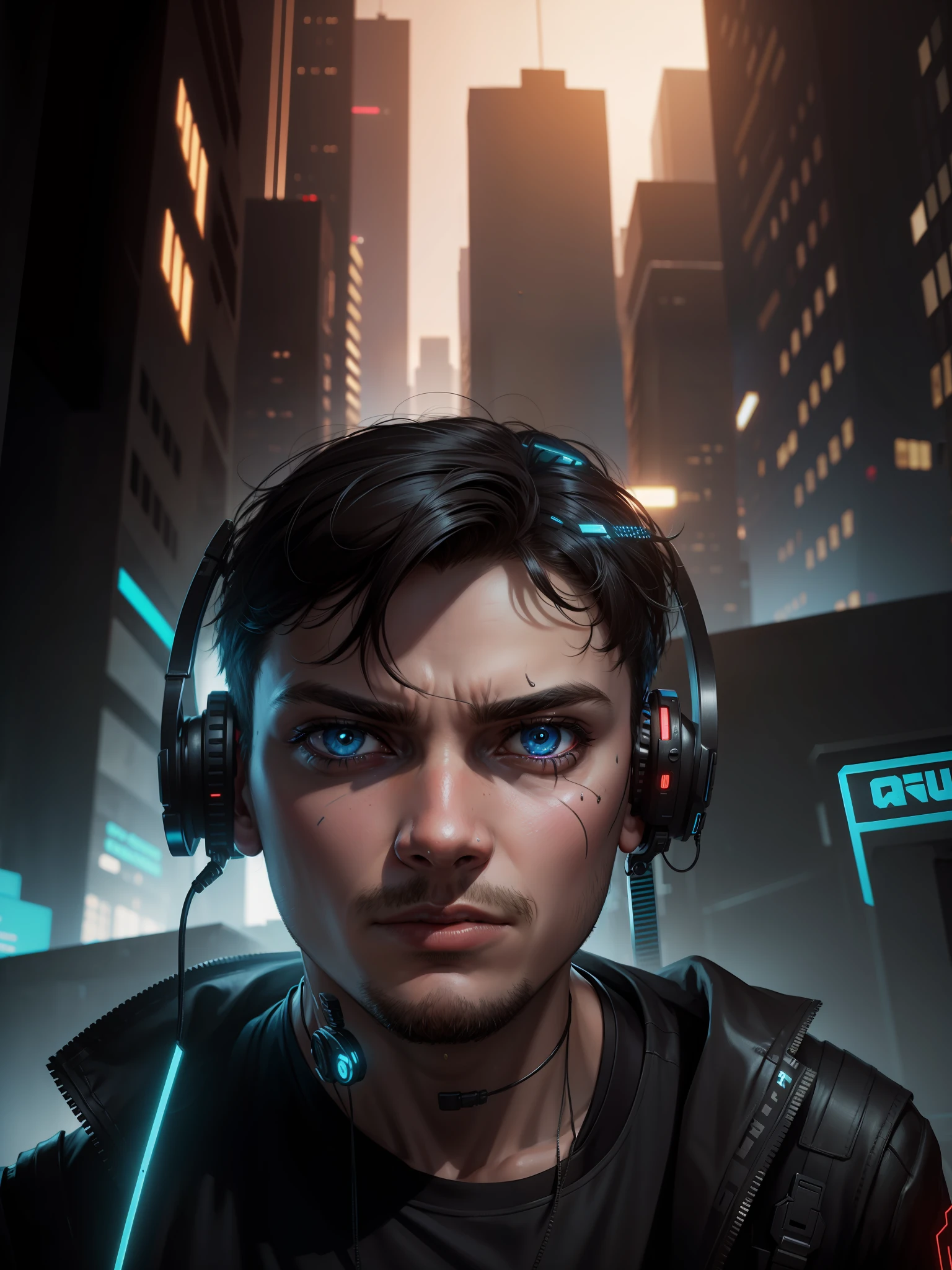 Change this background cyberpunk, realistic face,8k, ultra graphics, a boy
