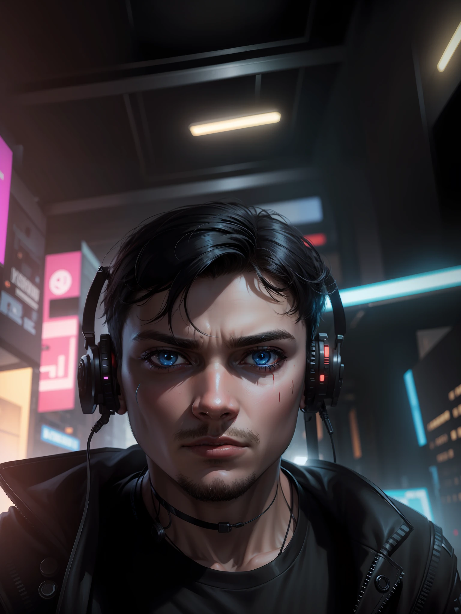 Change this background cyberpunk, realistic face,8k, ultra graphics, a boy