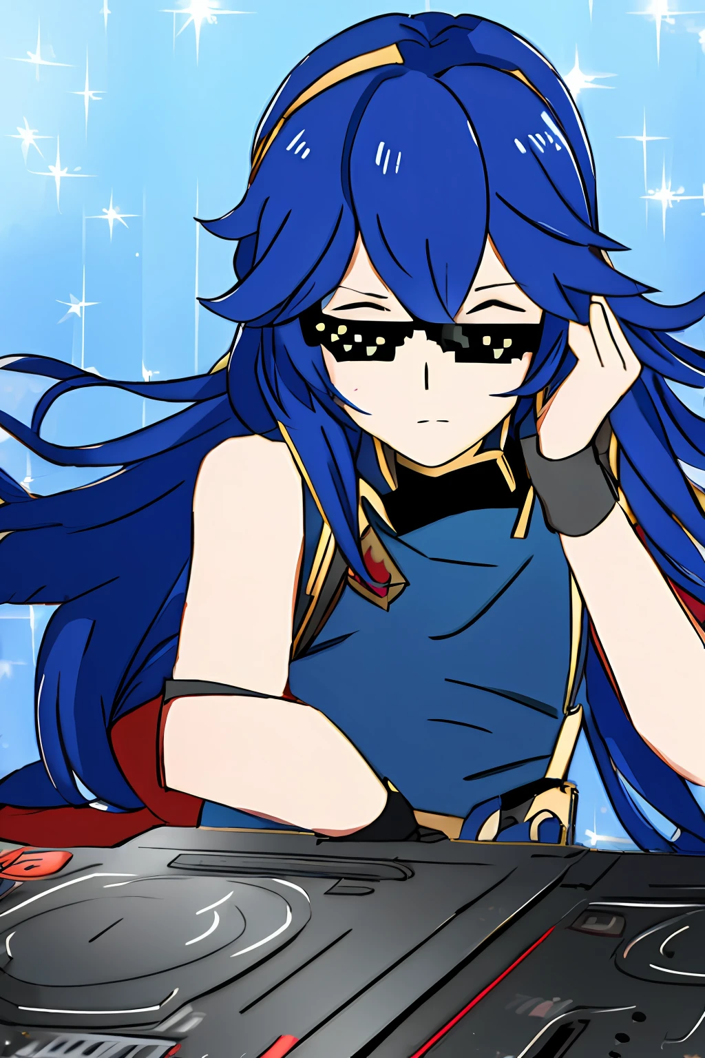 "lucina fe,showcasing her skills as a dj on the turntables badass spinning those decks, DealWithIt"