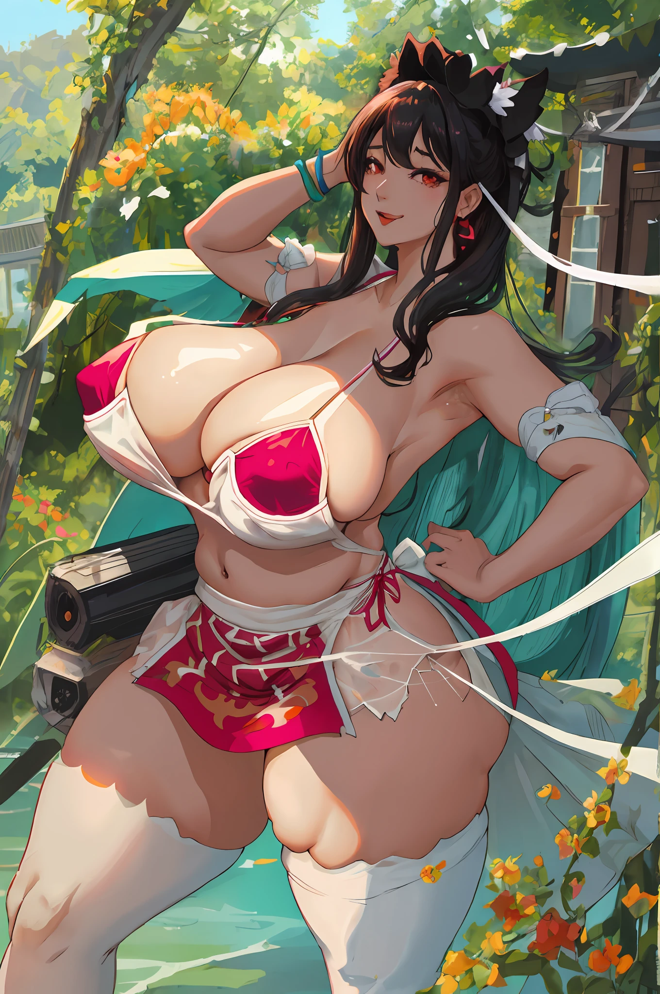 Hot mom,Aunt,housewife,aprons,独奏,(:1.3),thick thight,upper legs,Wide buttock,dent in the skin,Double tail,blond hairbl,ssmile,cheerfulness,(Red latex three-point type:1.2),Thick lips,plumw,pub,exposed midriff,protruding areolas,humongous large breast,gigantic cleavage breasts,4K,realistic humid skin,Armpits,Large curved hips,Station,Very long tongue,Fleshy figure,with perfect legs,Dewy,Hypertrophic,protruding areolas,Hypertrophic,a dark tanned skin,Bronzed skin,detailed lips,bubble butt,Orgasmic face,玩弄自己,florals,leg loops,erected,Underarm wrinkles,omao,pubes,Meat holes