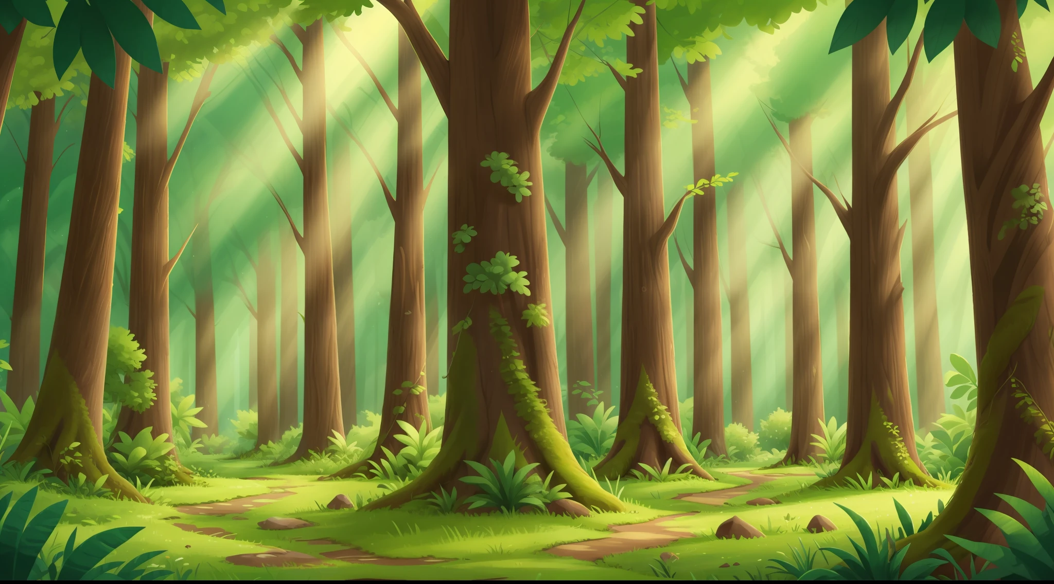 forest with many tall trees