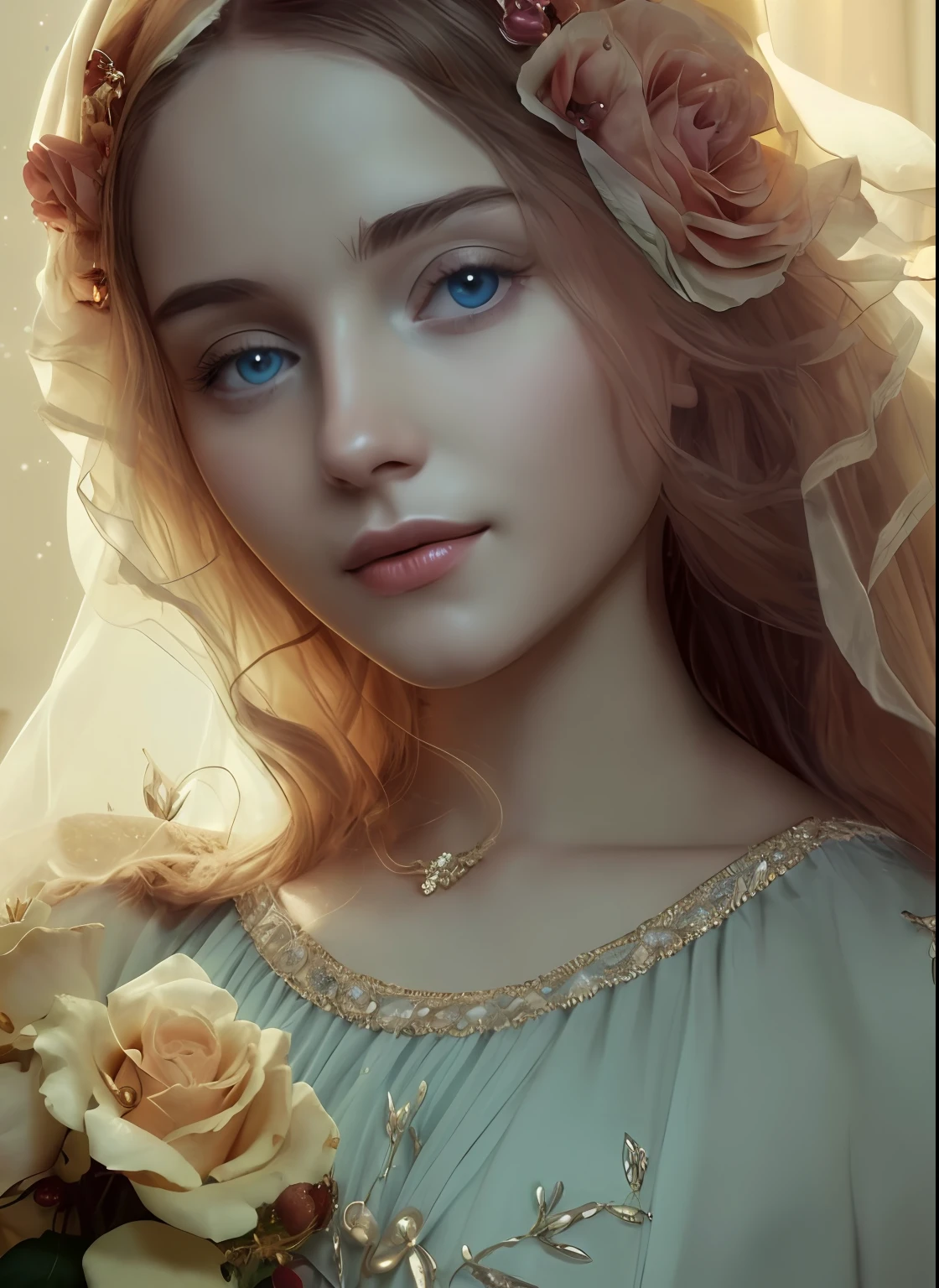 (((Blessed Virgin Mary))) Obra maestra, (La mejor calidad: 1.2), (super fine: 1.2), illustration, (extremadamente delicado y hermoso: 1.2), movie angle, flotante, (Hermoso ojo de detalle: 1.1), (detalle luz: 1.1), Movie Lights, Cielo delicado, ojos azules, (Cola de caballo alta: 1.1), capa, ojuelos, (luna: 1. 2), (Luz de la luna: 1.1), cielo estrellado, (light particles: 1.1) dibujo, flor. (Obra maestra), (La mejor calidad), (fotorrealista:1.3), 8k, Textura detallada de la piel, Textura detallada de la tela, Hermosa cara detallada, Detalles intrincados, Ultra detallado (cuerpo de cuerpo entero:1.2)