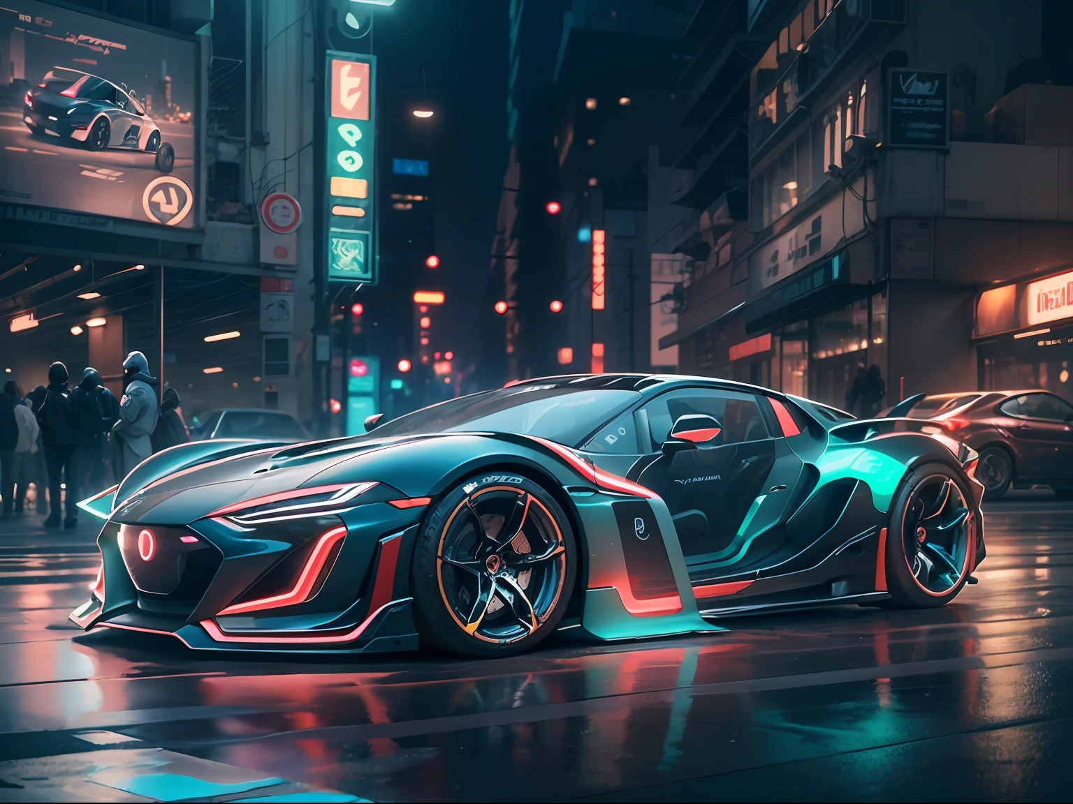 (1 transparent sports car on gorgeous city streets),Color transparent plastic,cyber punk perssonage,industrial design,Smooth design feel,Sophisticated body structure,cleanness,(((Transparent visual impact))),(((Brilliant neon lights))),white backgrounid,ultra-realistic realism,hyper HD,high detal,best qualtiy,4K
