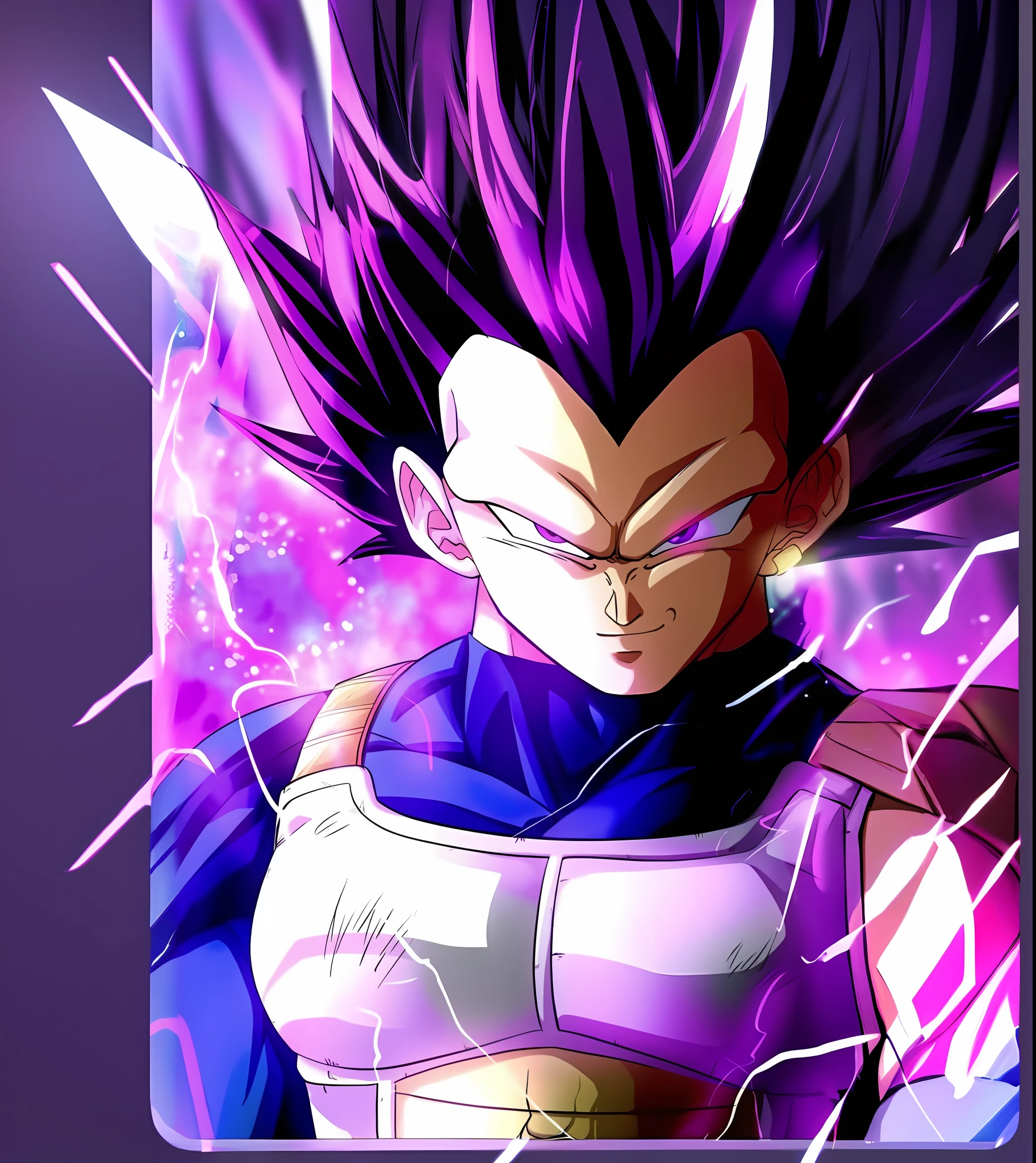 A closeup of a very beautiful purple dragon with a very large face, prince vegeta, Vegeta, with vegeta head hair, Personagem Dragonball, wallpaper mobile, papel de parede hd, Dragon ball super, Super Saiyajin, paper awesome wallpaper, transformando-se em sua forma final, vibrant fan art, marvelous expression, Dragon ball z, Anime Wallaper, estilo de arte de dragon ball