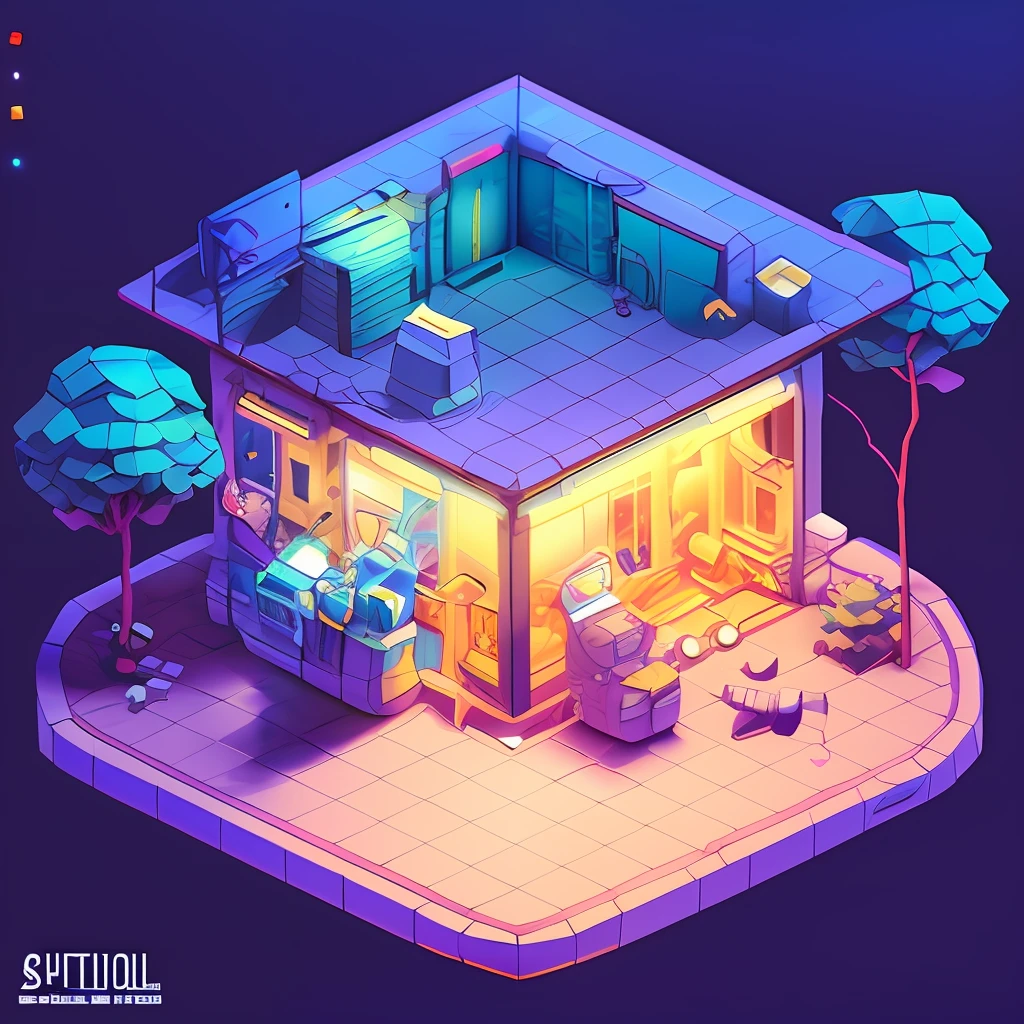 IsometricFuture, Anime Style School, isometric cutaway, night sky,  city view, Depth of Field,  Full-HD, Rim Lighting, Vibrant Sharp Cinematic Lighting, Shadows, Chromatic Aberration, art by artgerm, greg rutowski, square enix, unreal engine 5, FXAA, IsometricFuture