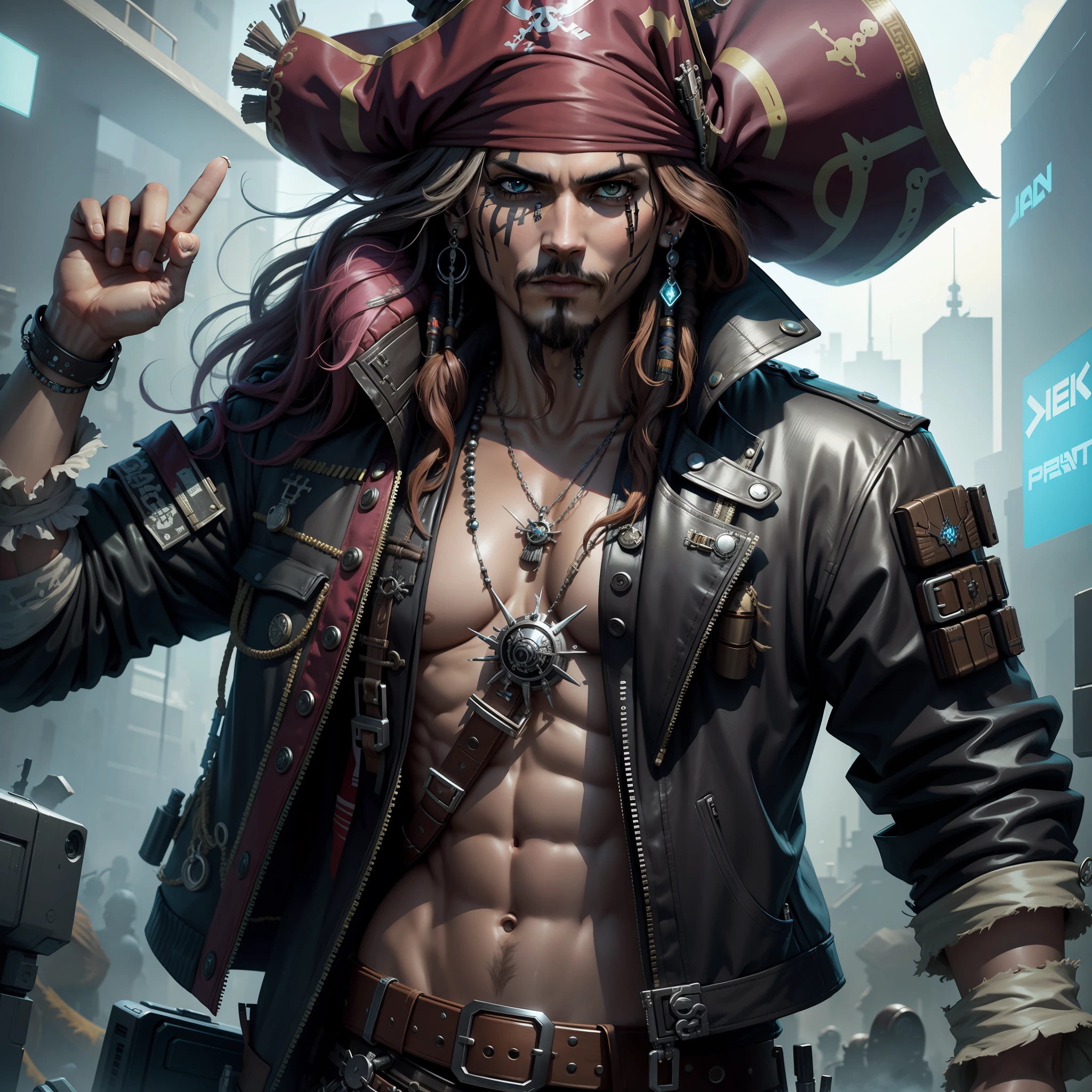 Jack Sparrow Cyberpunk , Cyber Pirate