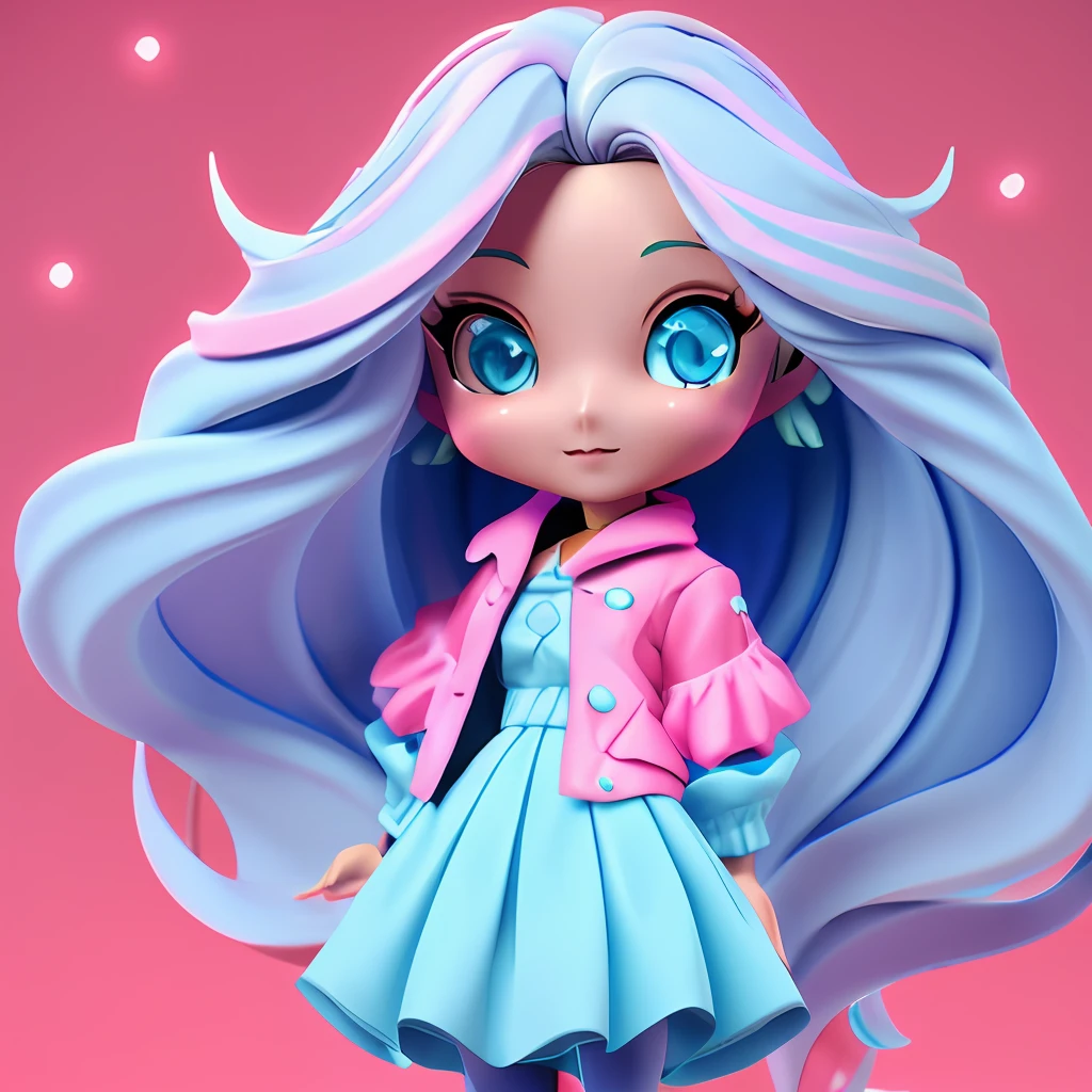 a closeup of a doll with a lilac dress and brown hair, stylized 3d render, anime style 3d, stylized anime, stylized 3d, cute 3d render, cute detailed digital art, cute 3d anime girl render, stylized anime, cute character, adorable digital painting, Stylized character design, cute art style