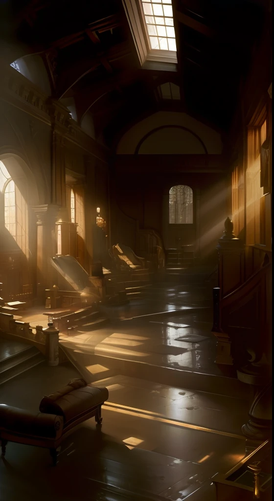 classical roman spa interior view, furniture, sandstone old natural treebark asphalt, still life oil painting, medieval style, (gloomy:1.4), gloomy background, god rays, (high detailed skin:1.2), 8k uhd, high quality, by Greg Rutkowski