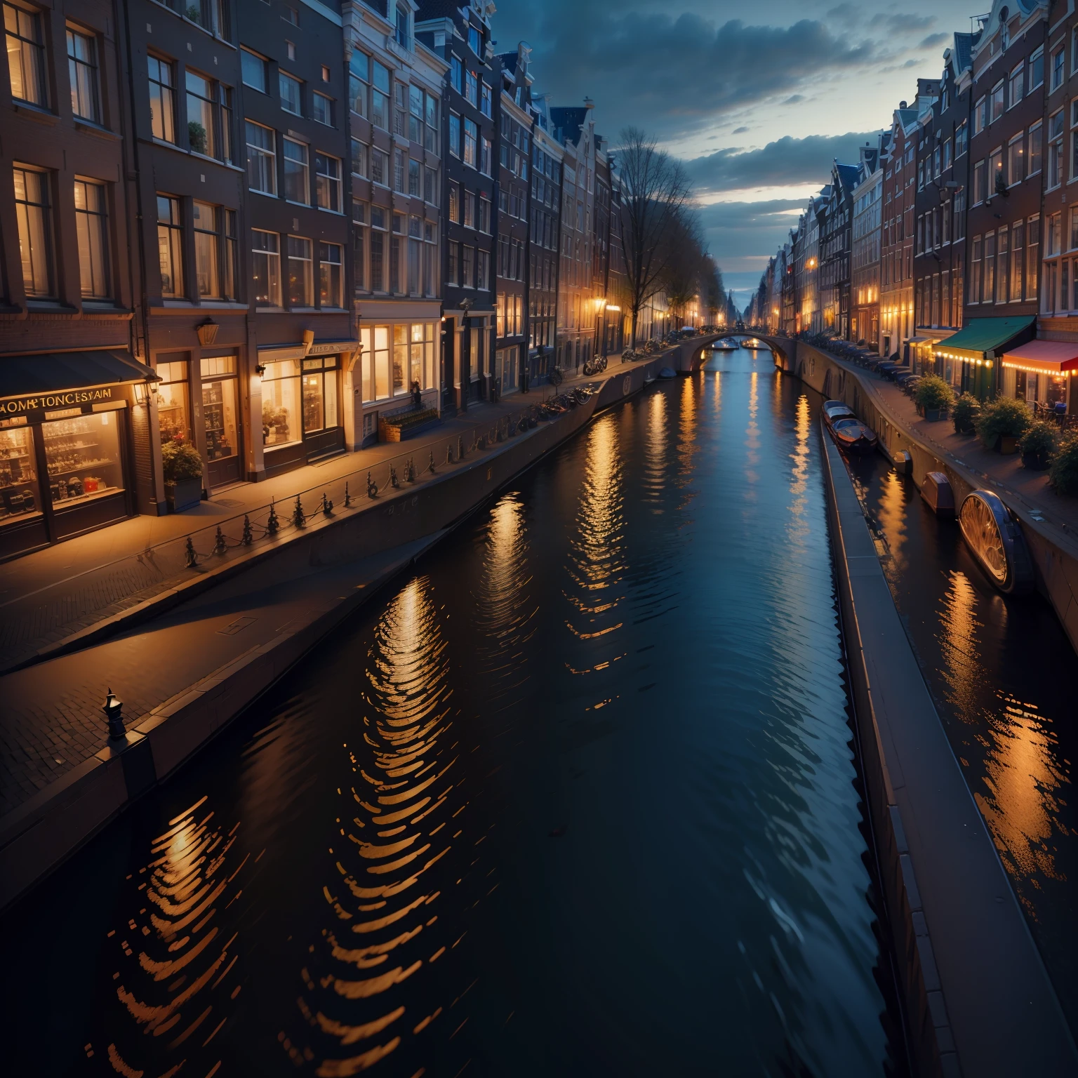 Amsterdam street night,ultra detailed,ultra realistic,Adobe lightroom
