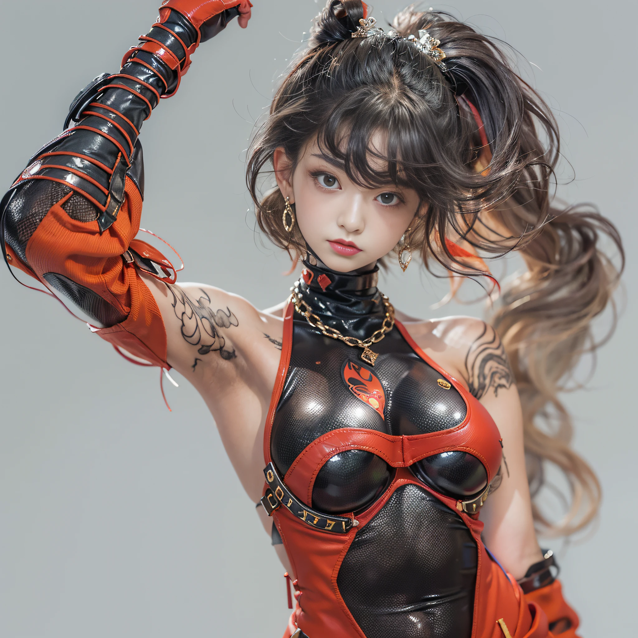 ((​masterpiece:1.4)、(top-quality:1.4)、(reallistic:1.7))、Dirty pair、Super Beautiful Duo:1.4、latex shiny:1.4、Bondage style、age19、2girls、Super Beauty Duo、Super Ultra Ultra Bikini、Beautiful tattoos:1.4、Sexy Daughter、body piercings:1.7、Colossal tits:1.4、The background is the city of the night of the future、Outstanding style、Space Federation Direct Trouble Consultant、Crisp focus:1.5、Slender Abs:1.2、Anatomically correct representation of the human body:1.4、hips up high、A detailed eye、Raw photo、red-lips、Red high heels、a choker、a necklace、耳Nipple Ring、