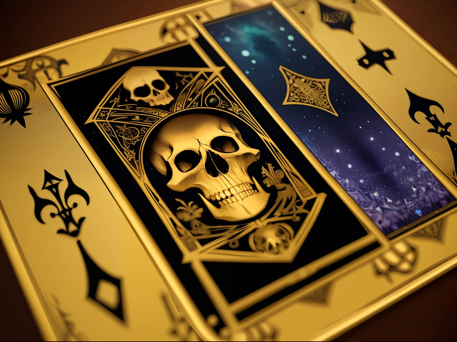 black magic, skulls, tarot, high detailed, 8k UHD