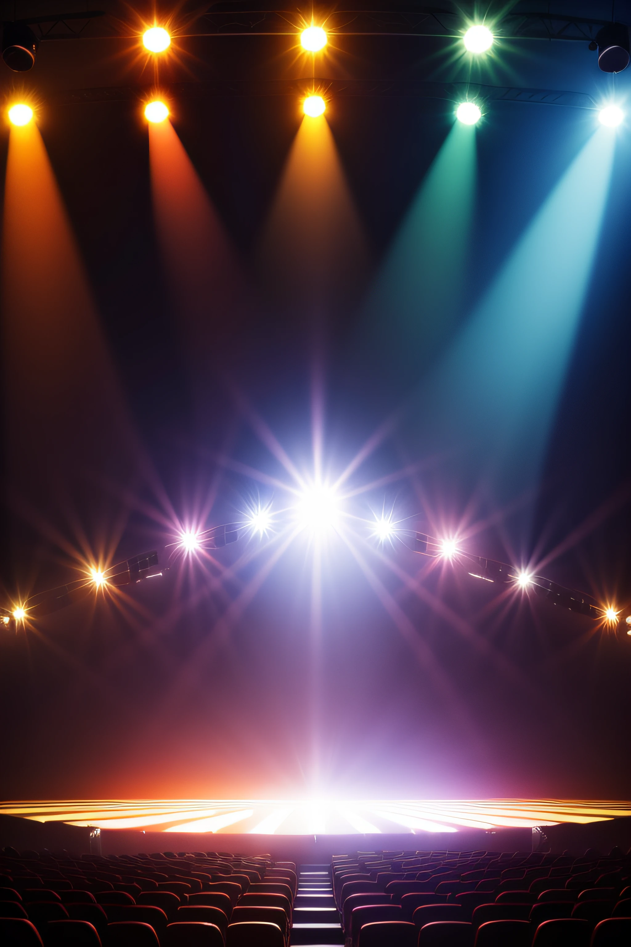 palco iluminado com fundo para foto