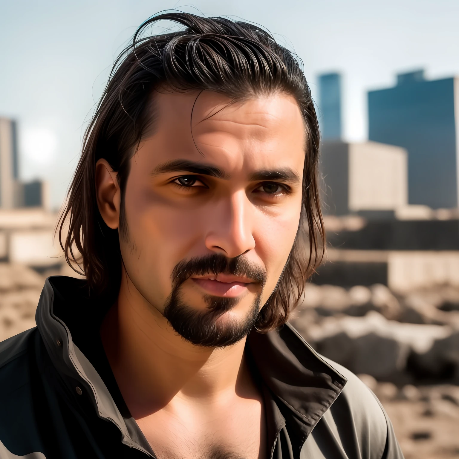 a close up of a man with a beard and a blue shirt, without beard, with a full black beard, without beard and mustache, profile image, professional profile picture, full beard, about 3 5 years old, kyza saleem, neat beard, with a small beard, short beard, profile pic, with a beard and a black shirt, bushy beard