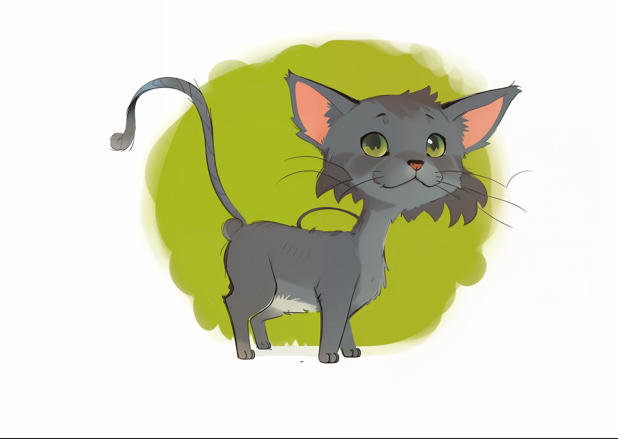 um desenho de um gato feio