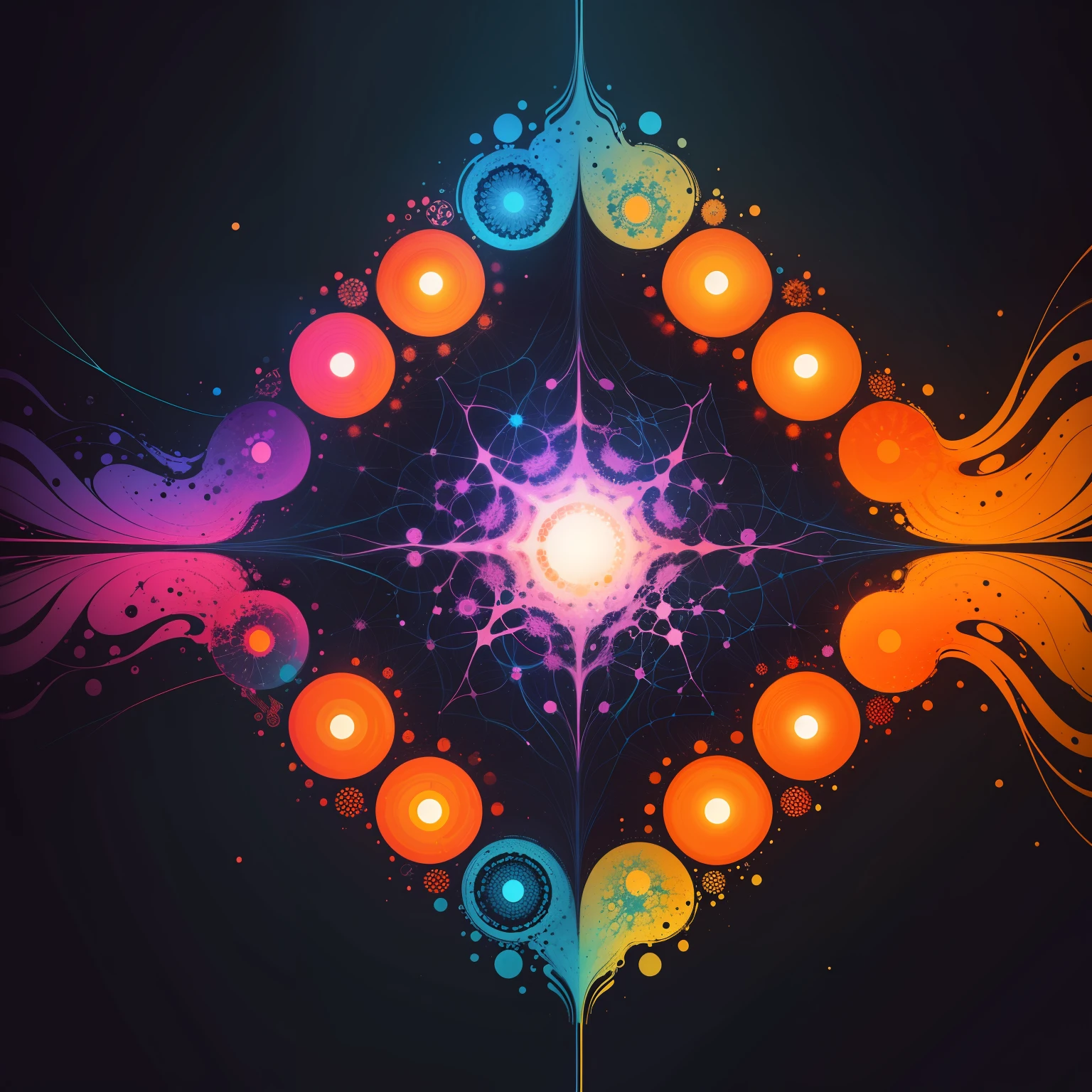 Unique abstract art using a creative neural network. This can result in interesting patterns and colors that represent the ability of neural networks to create something surprising