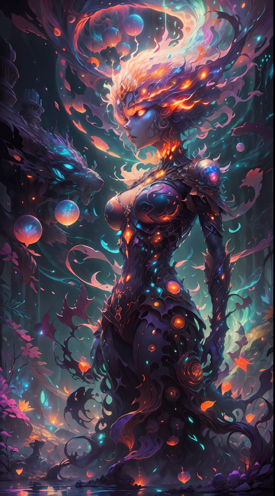 Thrilling dreams， ultra-realistic realism， abstracted， psychedelia, tmasterpiece，PsyAI, （tmasterpiece，best qualtiy：1.2），illustration，8k wallpaper，Dazzle，（Portals：1.1），（Otherworldly creatures：1.2），（magic energy：1.1），（floating debris：1.05），(glowing third eye:1.1), (strong lights:1.05), (illumination:1.05), (fantasy:1.15), (hyper realisitc:1.1), (mistic:1.05), (intriguing:1.05), (Ethereal:1.08), (mistic:1.1), (cosmic:1.05), (interdimensional:1.1), (unearthly:1.05), (spellbinding:1.1), (Unforgettable:1.05), (Fantasy art: 1.1)，（number art：1.05），（magic realism：1.08），（Epic：1.1），（concept-art：1.05），（highly  detailed：1.1），（cinematic ligh：1.05），（ultra-realistic realism：1.05），（mistic：1.05），（astounding：1.1），（andrey surnov：1.05），（mind bending：1.1），（big breasts enchanting：1.05），（Unbelievable：1.05），（otherworldly landscapes：1.1），（breath-taking：1.05 ), (incredulous:1.05), (portal opening:1.05)