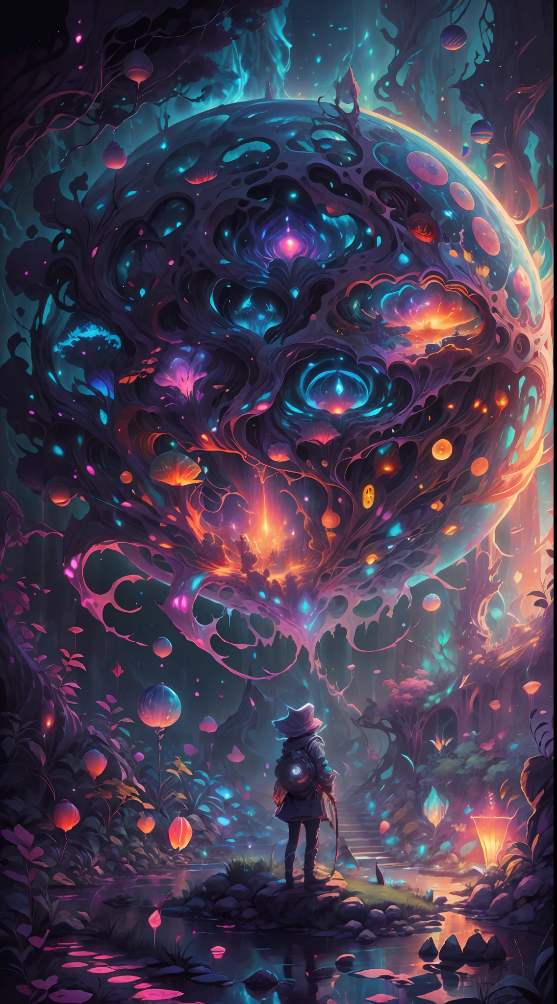 Thrilling dreams, ultra-realistic realism, abstracted, psychedelia, tmasterpiece,PsyAI, (tmasterpiece,best qualtiy:1.2),illustration,8k wallpaper,Dazzle,(Portals:1.1),(Otherworldly creatures:1.2),(magic energy:1.1),(floating debris:1.05),(glowing third eye:1.1), (strong lights:1.05), (illumination:1.05), (fantasy:1.15), (hyper realisitc:1.1), (mistic:1.05), (intriguing:1.05), (Ethereal:1.08), (mistic:1.1), (cosmic:1.05), (interdimensional:1.1), (unearthly:1.05), (spellbinding:1.1), (Unforgettable:1.05), (Fantasy art: 1.1),(number art:1.05),(magic realism:1.08),(Epic:1.1),(concept-art:1.05),(highly detailed:1.1),(cinematic ligh:1.05),(ultra-realistic realism:1.05),(mistic:1.05),(astounding:1.1),(andrey surnov:1.05),(mind bending:1.1),(big breasts enchanting:1.05),(Unbelievable:1.05),(otherworldly landscapes:1.1),(breath-taking:1.05 ), (incredulous:1.05), (portal opening:1.05)