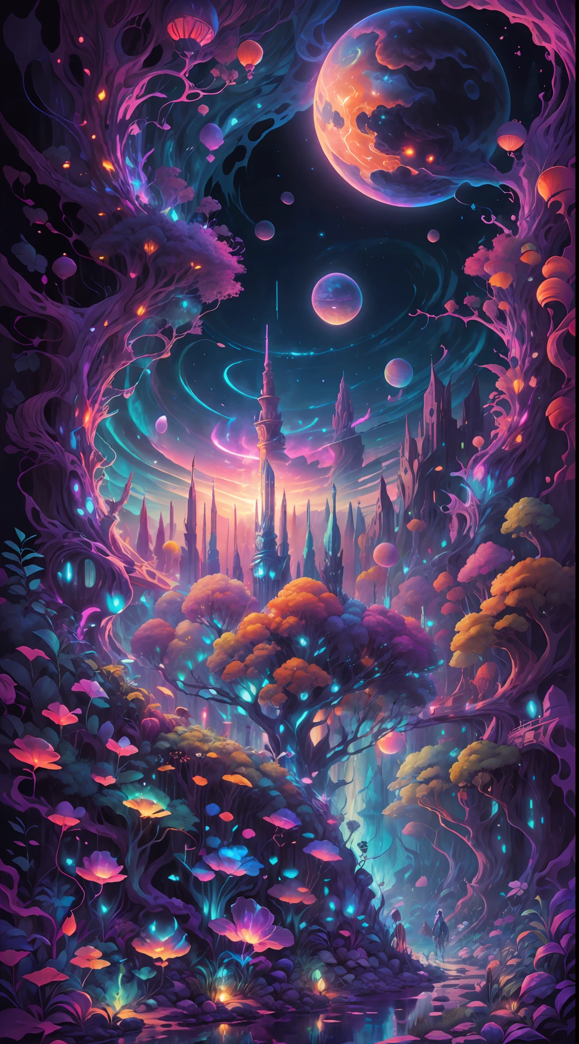 Thrilling dreams， ultra-realistic realism， abstracted， psychedelia, tmasterpiece，PsyAI, （tmasterpiece，best qualtiy：1.2），illustration，8k wallpaper，Dazzle，（Portals：1.1），（Otherworldly creatures：1.2），（magic energy：1.1），（floating debris：1.05），(glowing third eye:1.1), (strong lights:1.05), (illumination:1.05), (fantasy:1.15), (hyper realisitc:1.1), (mistic:1.05), (intriguing:1.05), (Ethereal:1.08), (mistic:1.1), (cosmic:1.05), (interdimensional:1.1), (unearthly:1.05), (spellbinding:1.1), (Unforgettable:1.05), (Fantasy art: 1.1)，（number art：1.05），（magic realism：1.08），（Epic：1.1），（concept-art：1.05），（highly  detailed：1.1），（cinematic ligh：1.05），（ultra-realistic realism：1.05），（mistic：1.05），（astounding：1.1），（andrey surnov：1.05），（mind bending：1.1），（big breasts enchanting：1.05），（Unbelievable：1.05），（otherworldly landscapes：1.1），（breath-taking：1.05 ), (incredulous:1.05), (portal opening:1.05)