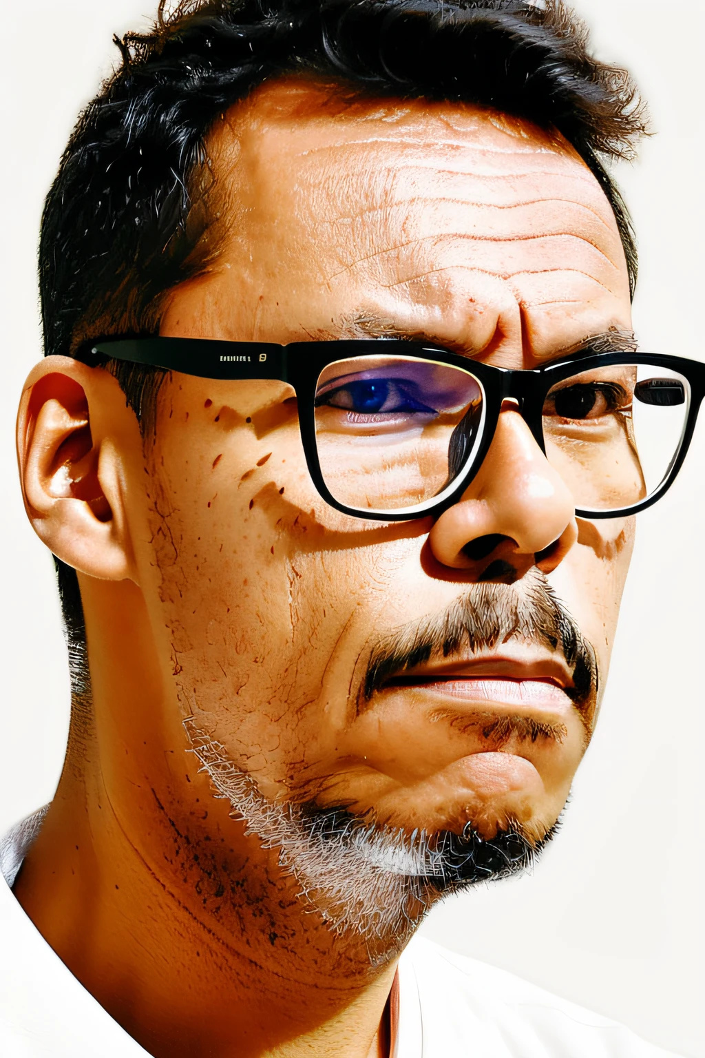 guttonervision8, Creating a 2D illustration with a minimalist approach, this portrait will feature a man with glasses looking straight ahead. The illustration will focus on essential details, using clean lines and simple shapes to convey the man's features.
The background will be a plain white, providing a stark contrast to the man's portrait. Placing him at the center of the image will emphasize his presence and draw the viewer's attention to his face.
The use of a minimalist style will distill the essence of the man's appearance, capturing the key characteristics of his face and glasses in an uncomplicated manner. The emphasis will be on the clarity and simplicity of the illustration, creating a visually striking and memorable portrait.
The 2D illustration will exhibit a ratio of 1.5, allowing for a balanced and visually pleasing composition. The minimalistic approach will highlight the man's gaze, drawing the viewer into the image and leaving a lasting impression.
Overall, this 2D illustration of a man with glasses, presented in a minimalist style, will embody a unique and captivating portrayal of the subject, showcasing the power of simplicity and focused design in creating compelling artwork.