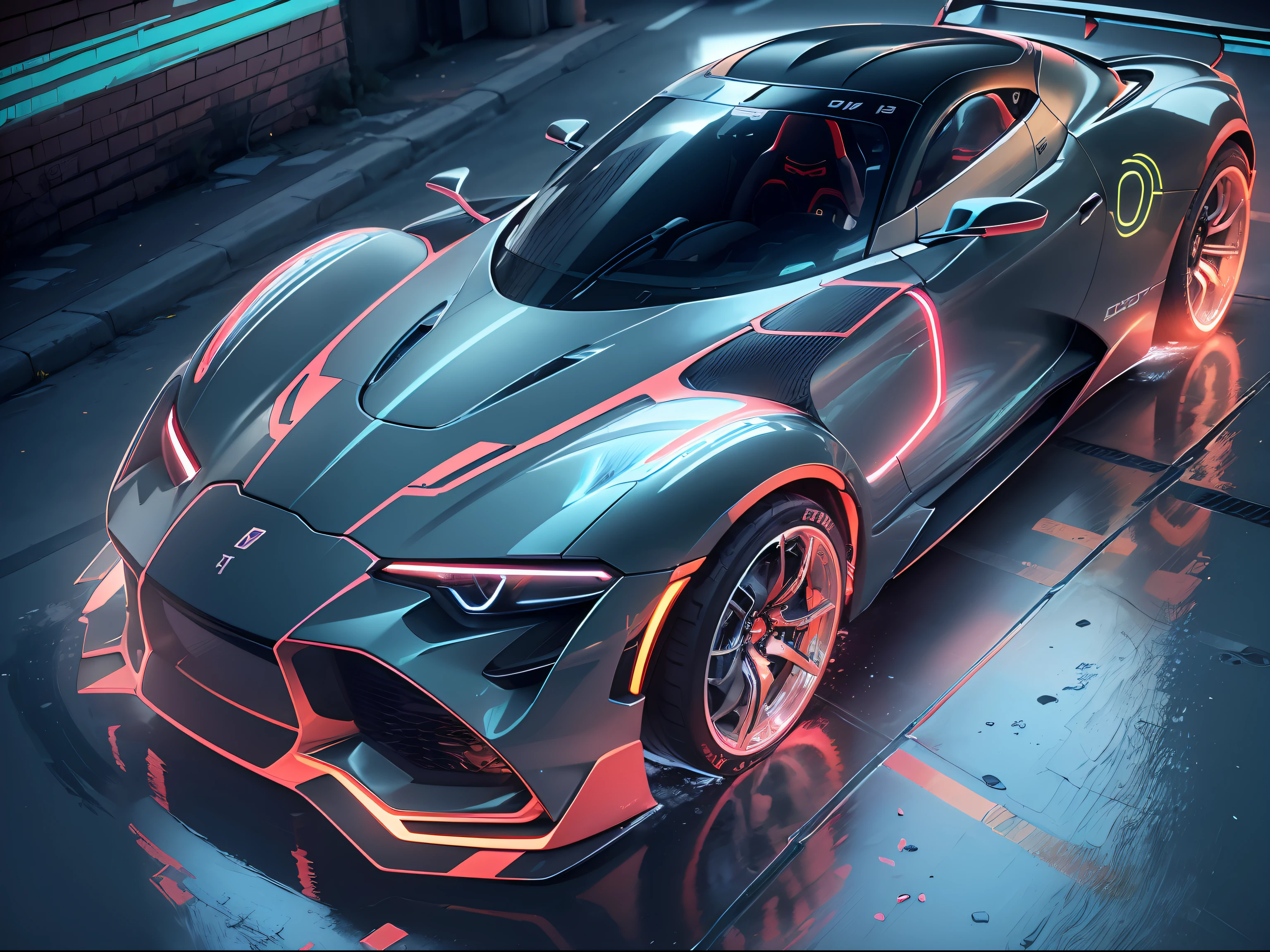 (1 transparent sports car on gorgeous city streets),Color transparent plastic,cyber punk perssonage,industrial design,Smooth design feel,Sophisticated body structure,cleanness,(((Transparent visual impact))),(((Brilliant neon lights))),white backgrounid,ultra-realistic realism,hyper HD,high detal,best qualtiy,4K