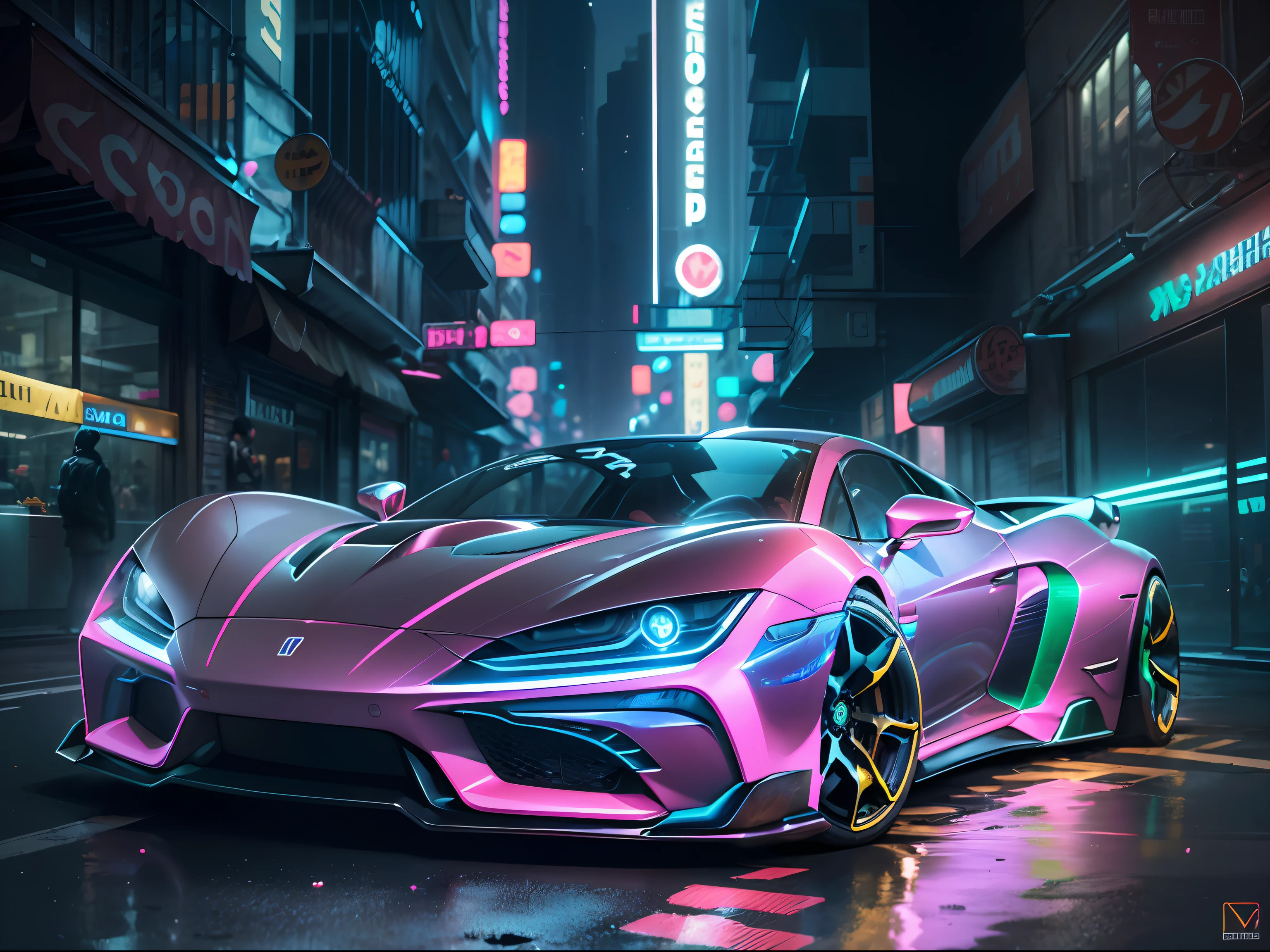 (1 transparent sports car on gorgeous city streets),Color transparent plastic,cyber punk perssonage,industrial design,Smooth design feel,Sophisticated body structure,cleanness,(((Transparent visual impact))),(((Brilliant neon lights))),white backgrounid,ultra-realistic realism,hyper HD,high detal,best qualtiy,4K